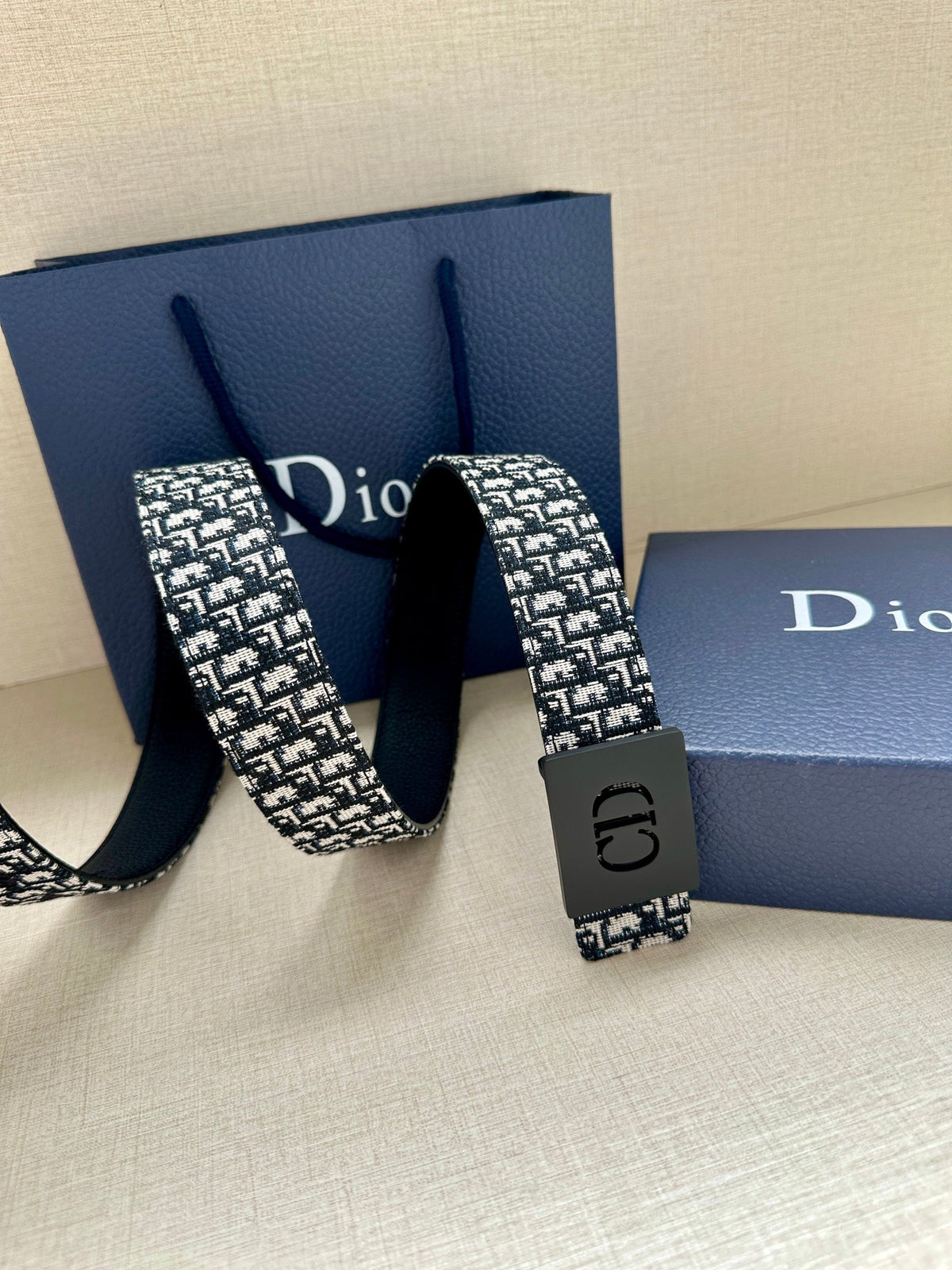 Dior 2026 Oblique Reversible Belt 35mm Canvas Leather