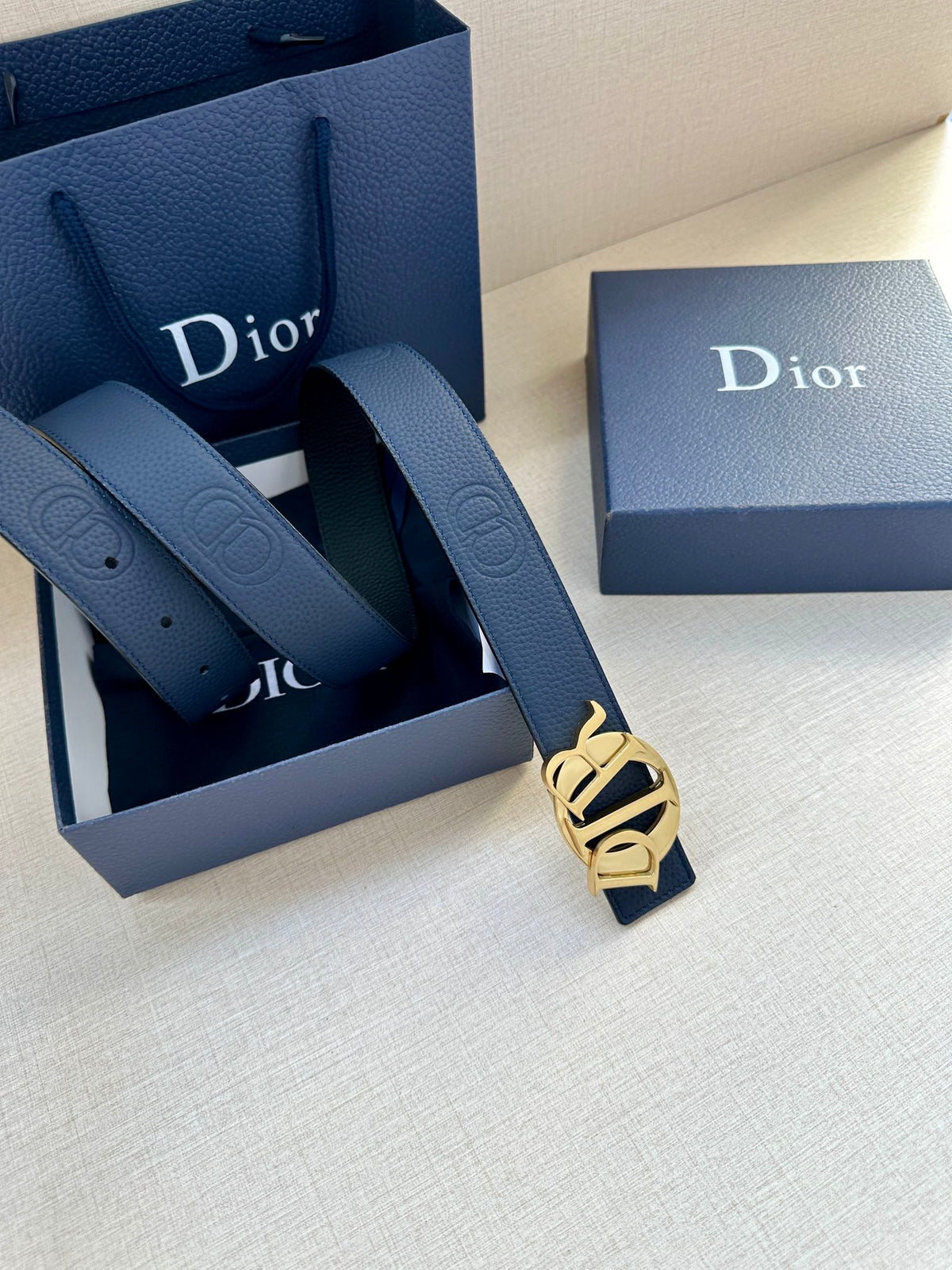 Dior 2026 Icon CD Buckle Belt 35mm Cowhide