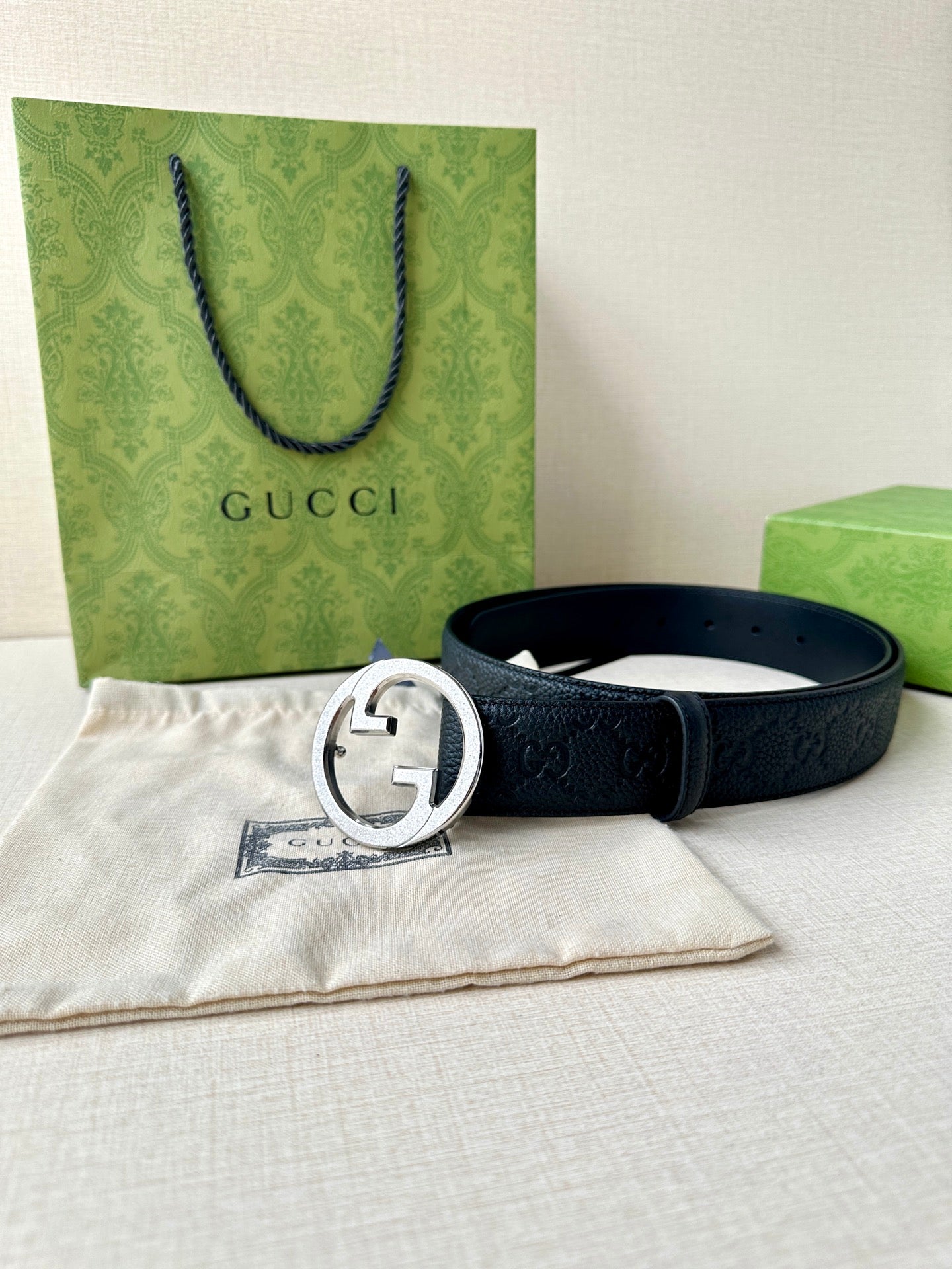 Gucci 2026 Embossed GG Belt 40mm Calfskin