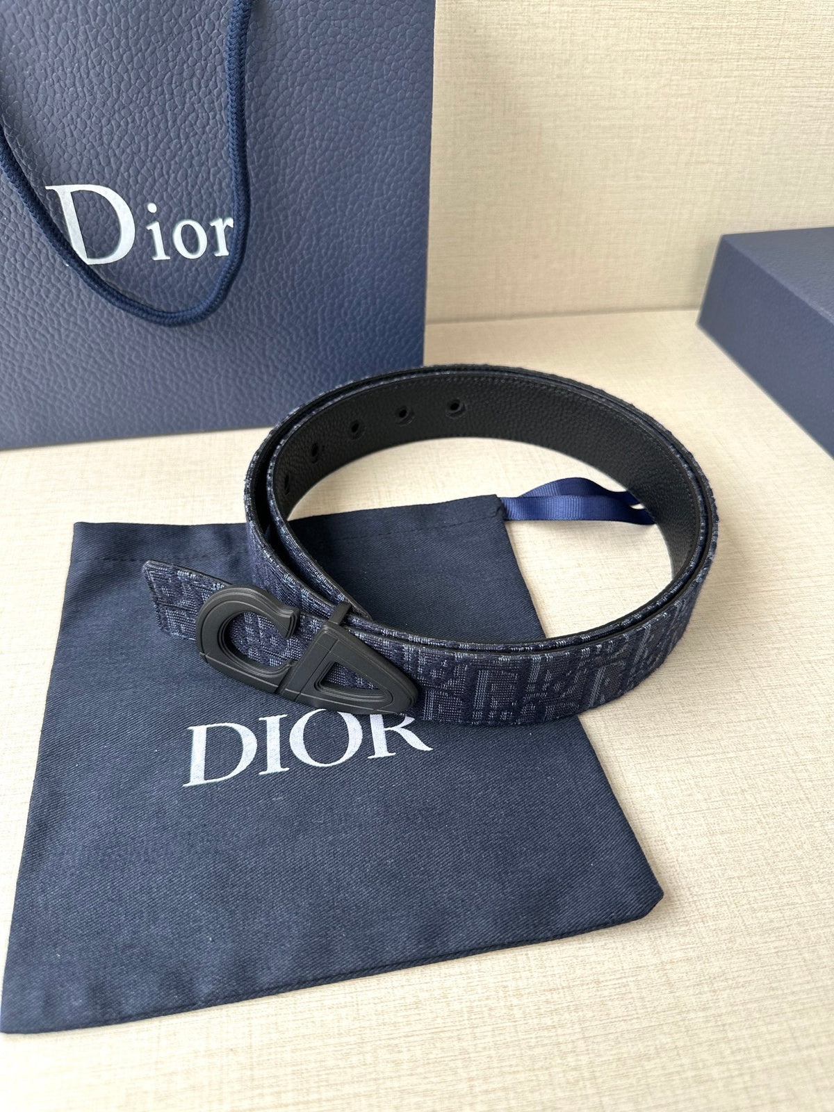 Dior 2026 30 Montaigne Reversible Belt 35mm Canvas