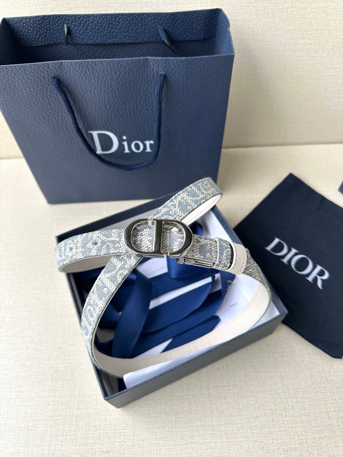Dior 2026 30 Montaigne Reversible Belt 20mm Canvas