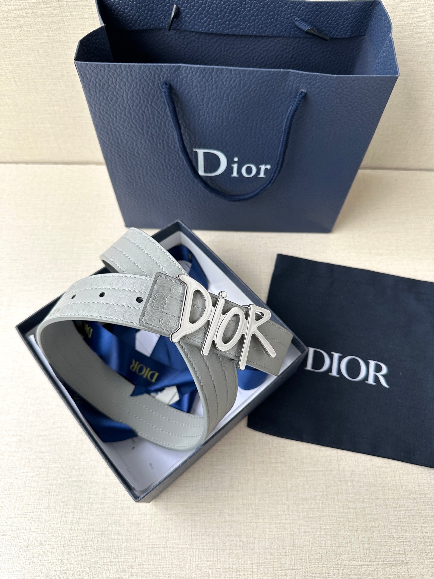 Dior 2026 Oblique Cosmo Reversible Belt 35mm Leather