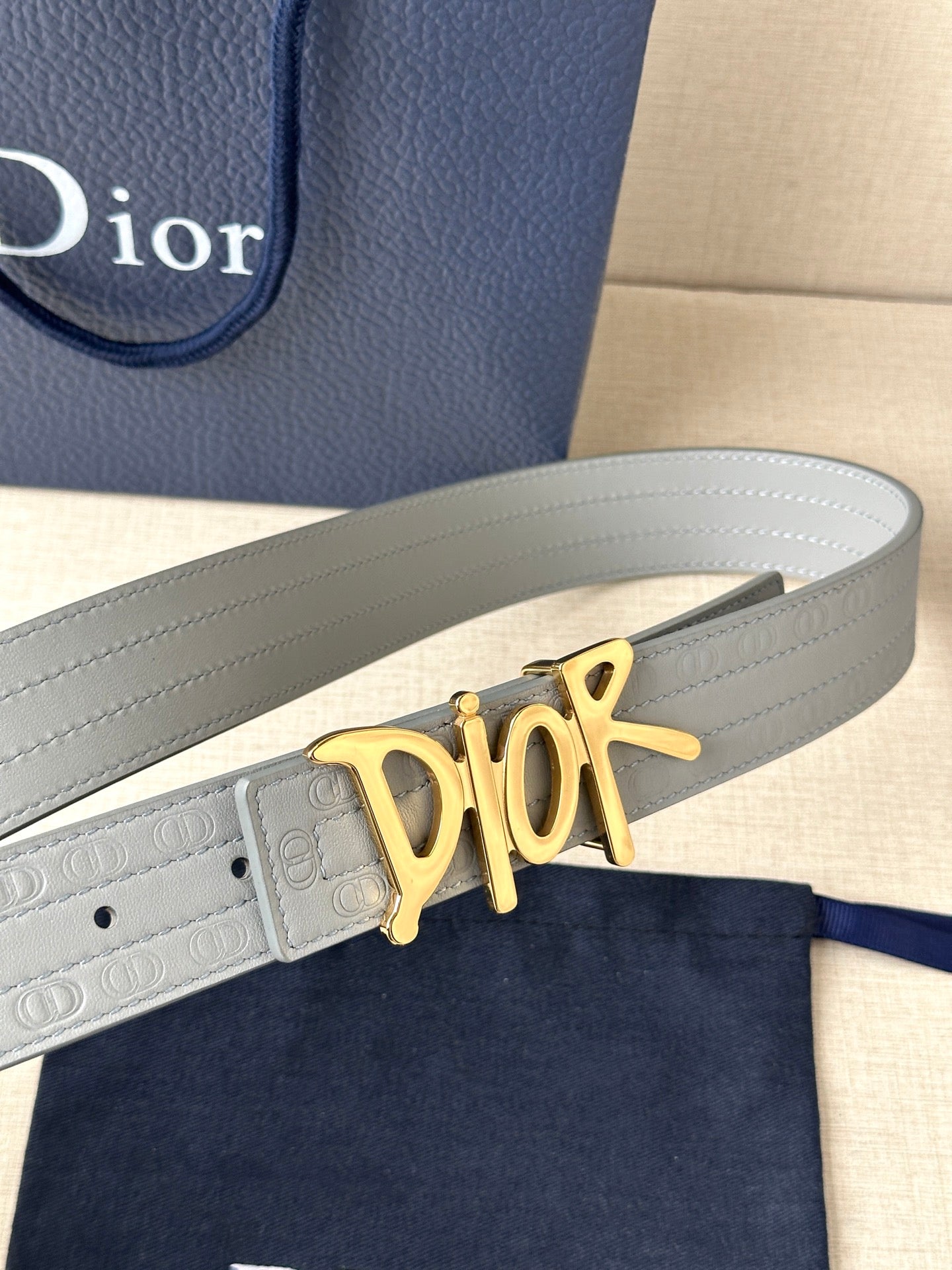 Dior 2026 Oblique Cosmo Reversible Belt 35mm Leather
