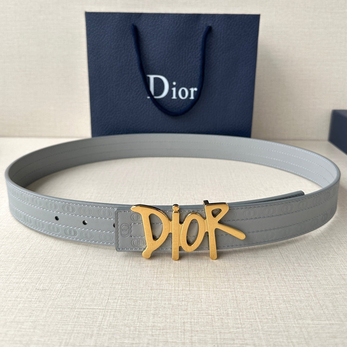 Dior 2026 Oblique Cosmo Reversible Belt 35mm Leather