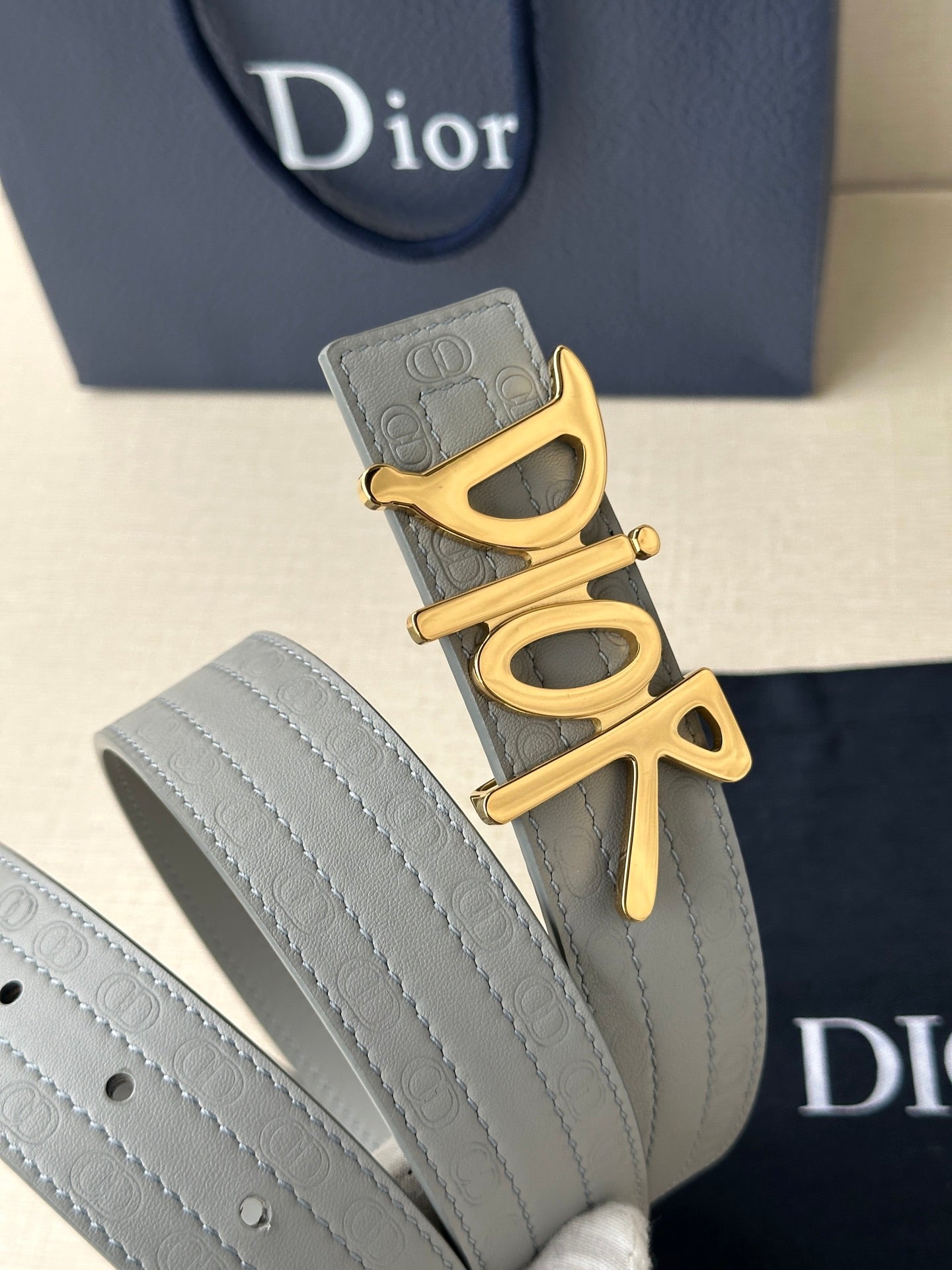 Dior 2026 Oblique Cosmo Reversible Belt 35mm Leather
