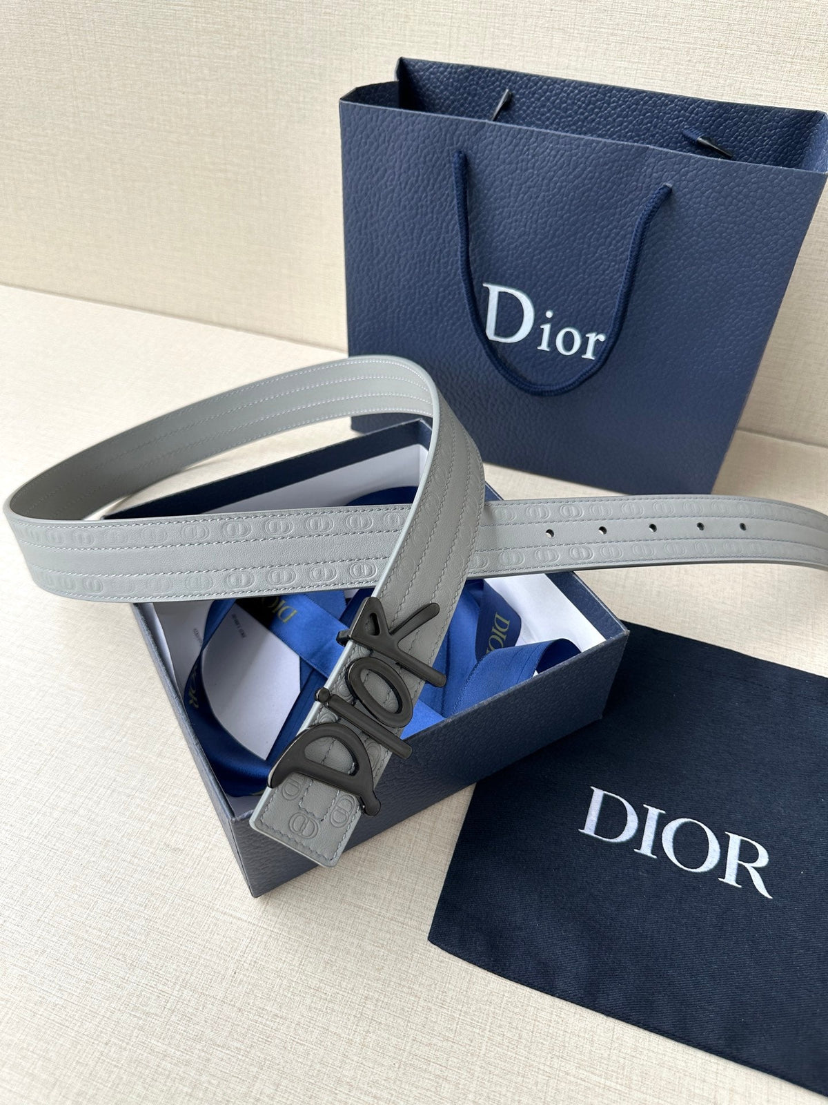 Dior 2026 Oblique Cosmo Reversible Belt 35mm Leather
