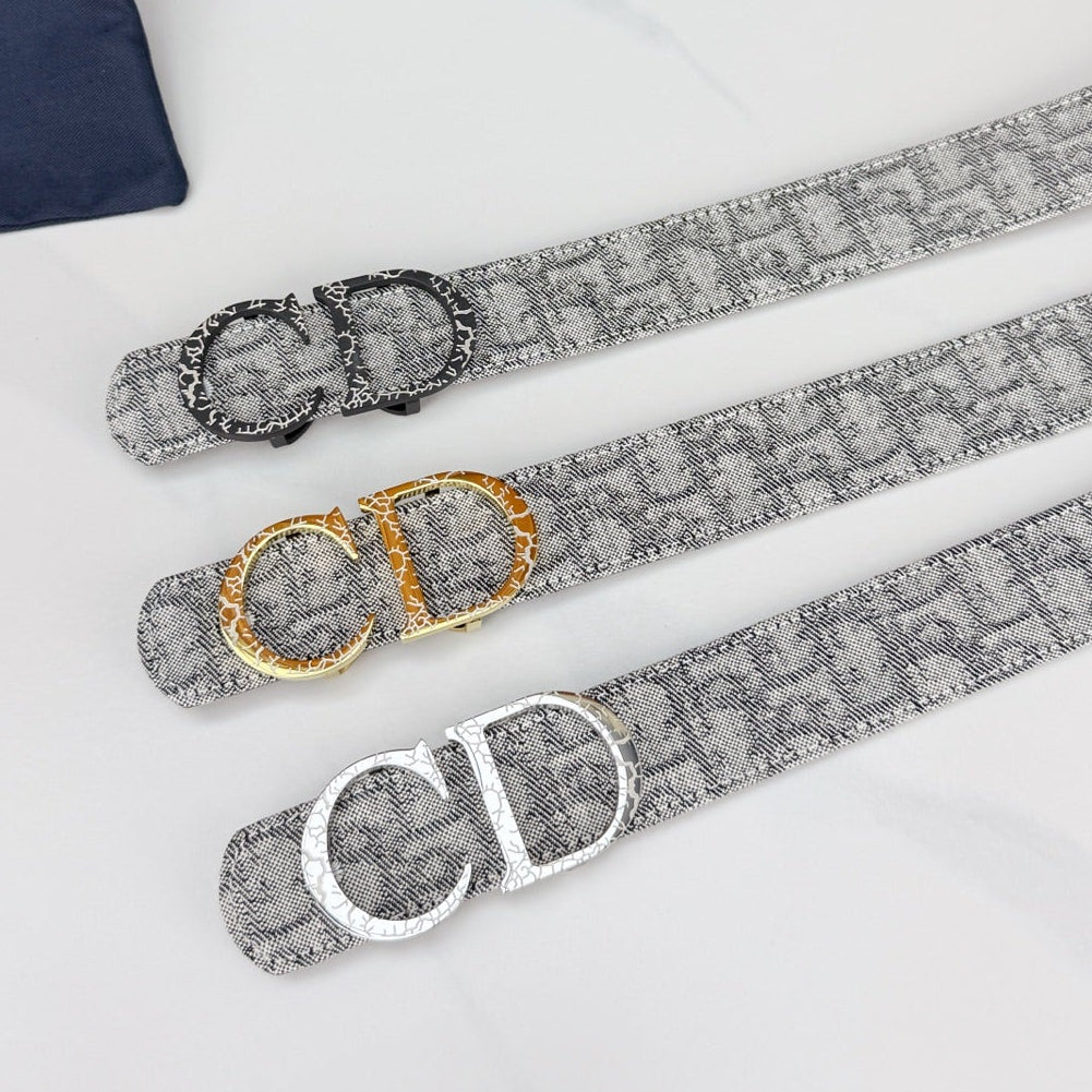 Dior 2026 Double CD Buckle Belt 35mm Canvas
