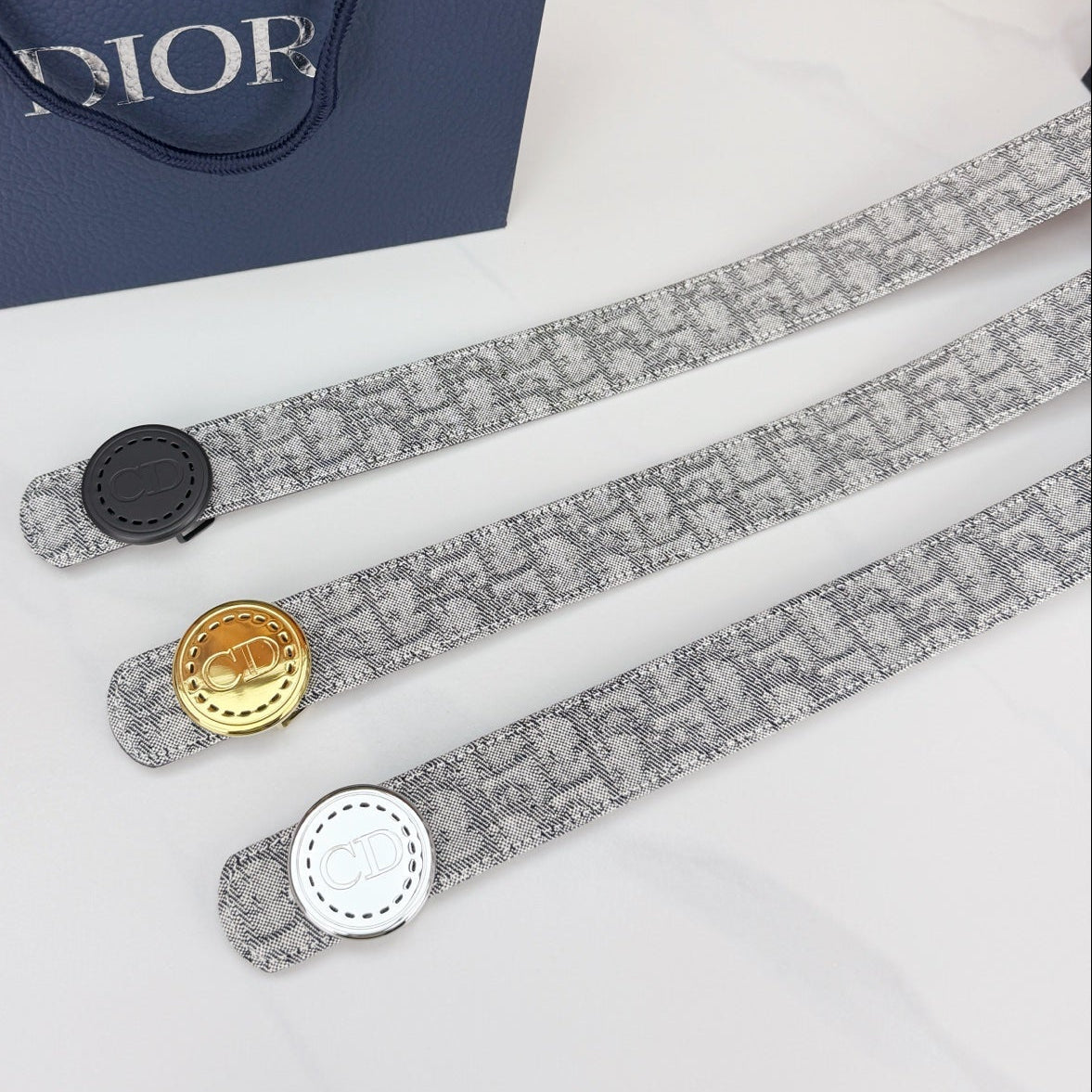 Dior 2026 Monogram Jacquard Reversible Belt 35mm Canvas