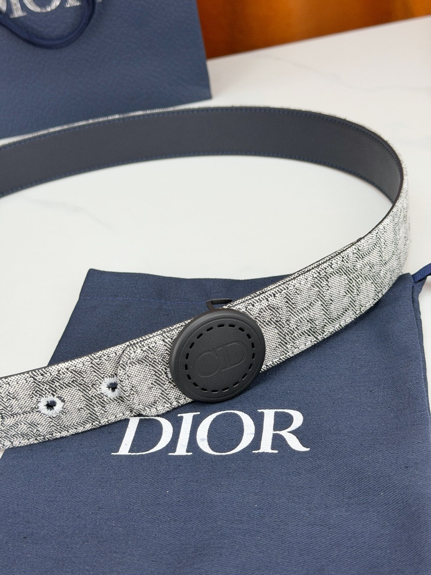 Dior 2026 Monogram Jacquard Reversible Belt 35mm Canvas