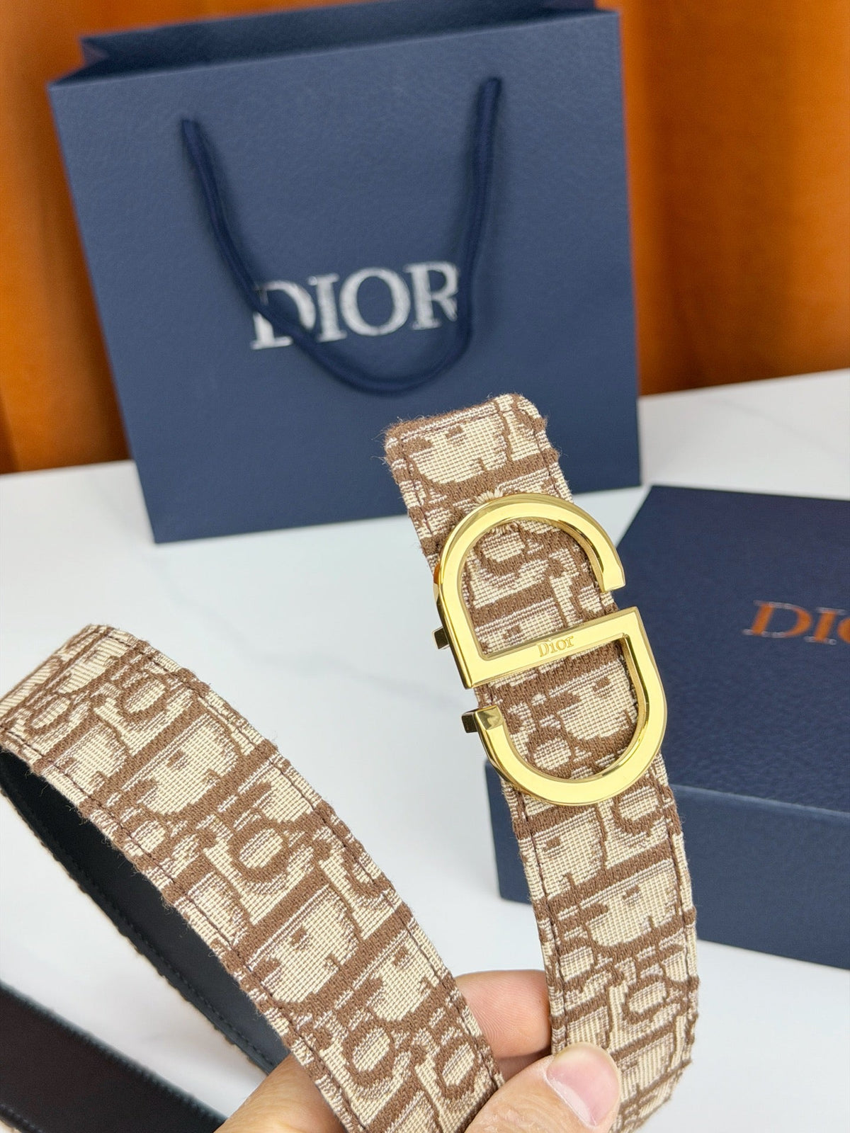 Dior 2026 Oblique Reversible Belt 35mm Canvas