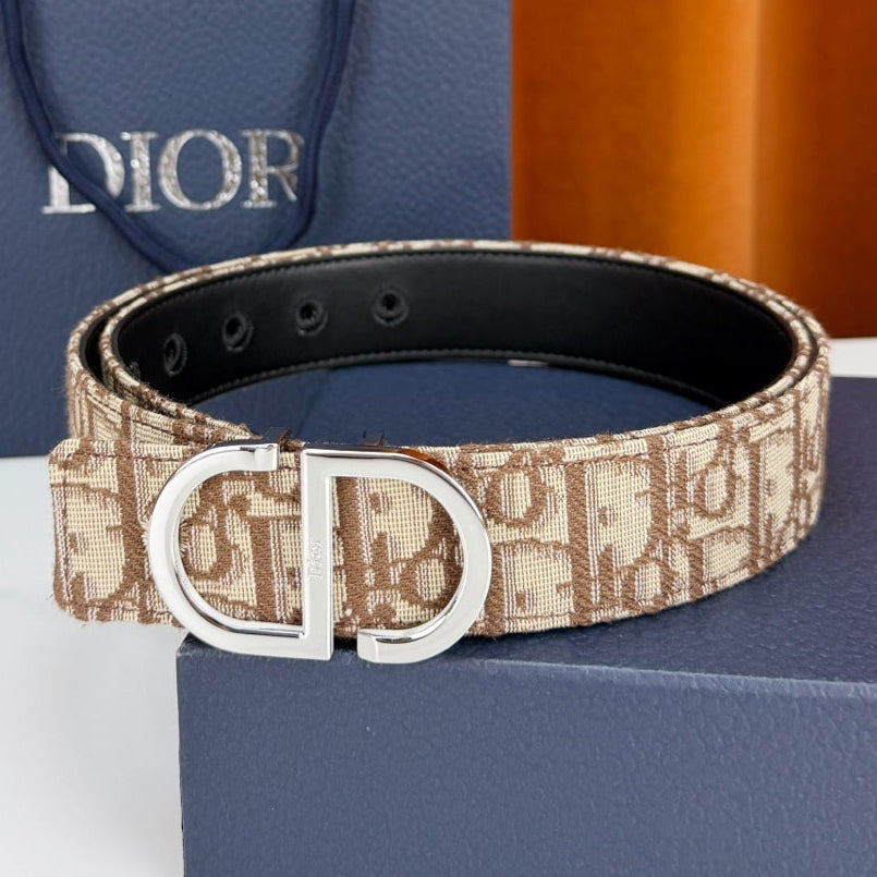 Dior 2026 Oblique Reversible Belt 35mm Canvas