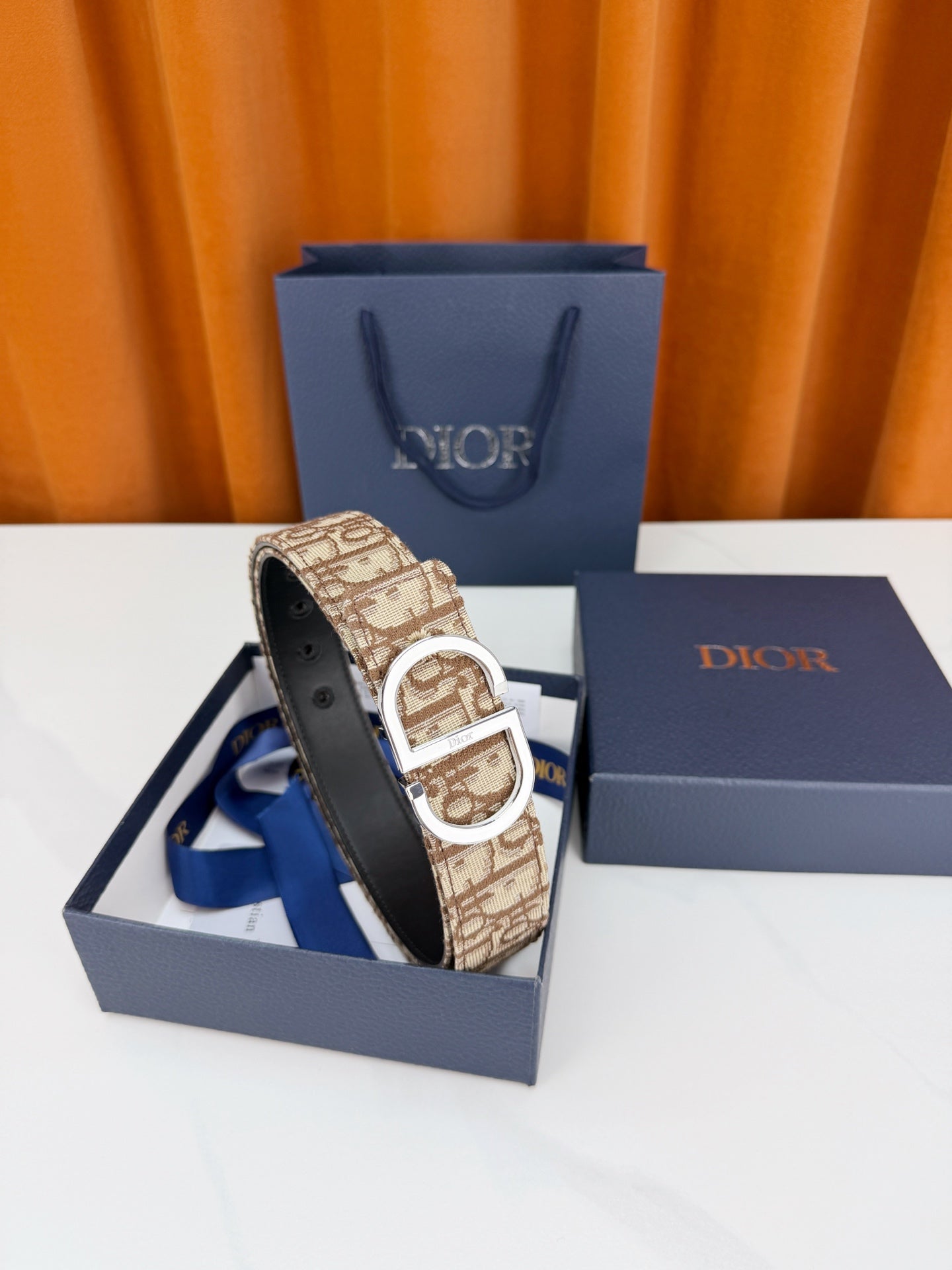 Dior 2026 Oblique Reversible Belt 35mm Canvas