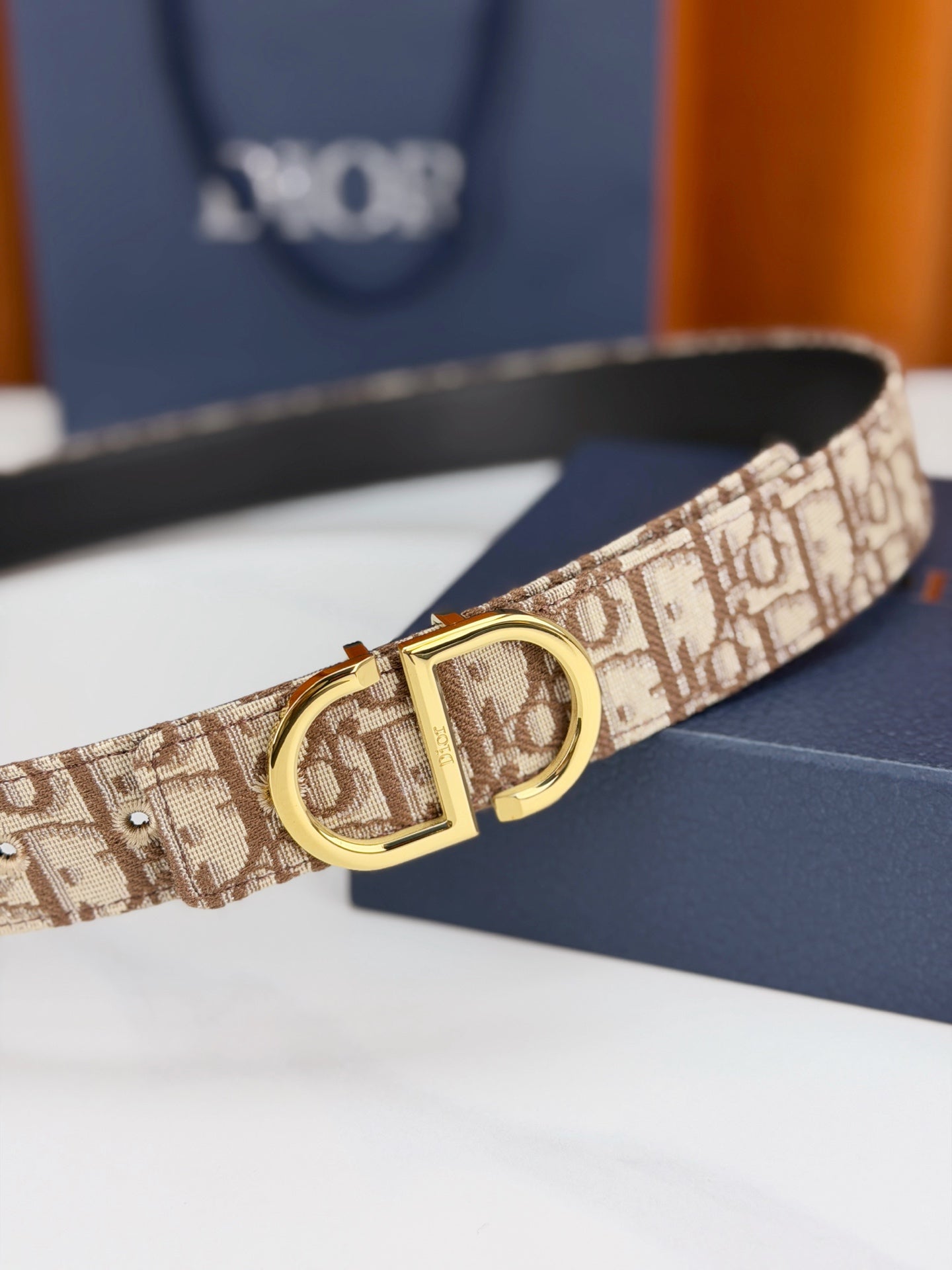Dior 2026 Oblique Reversible Belt 35mm Canvas