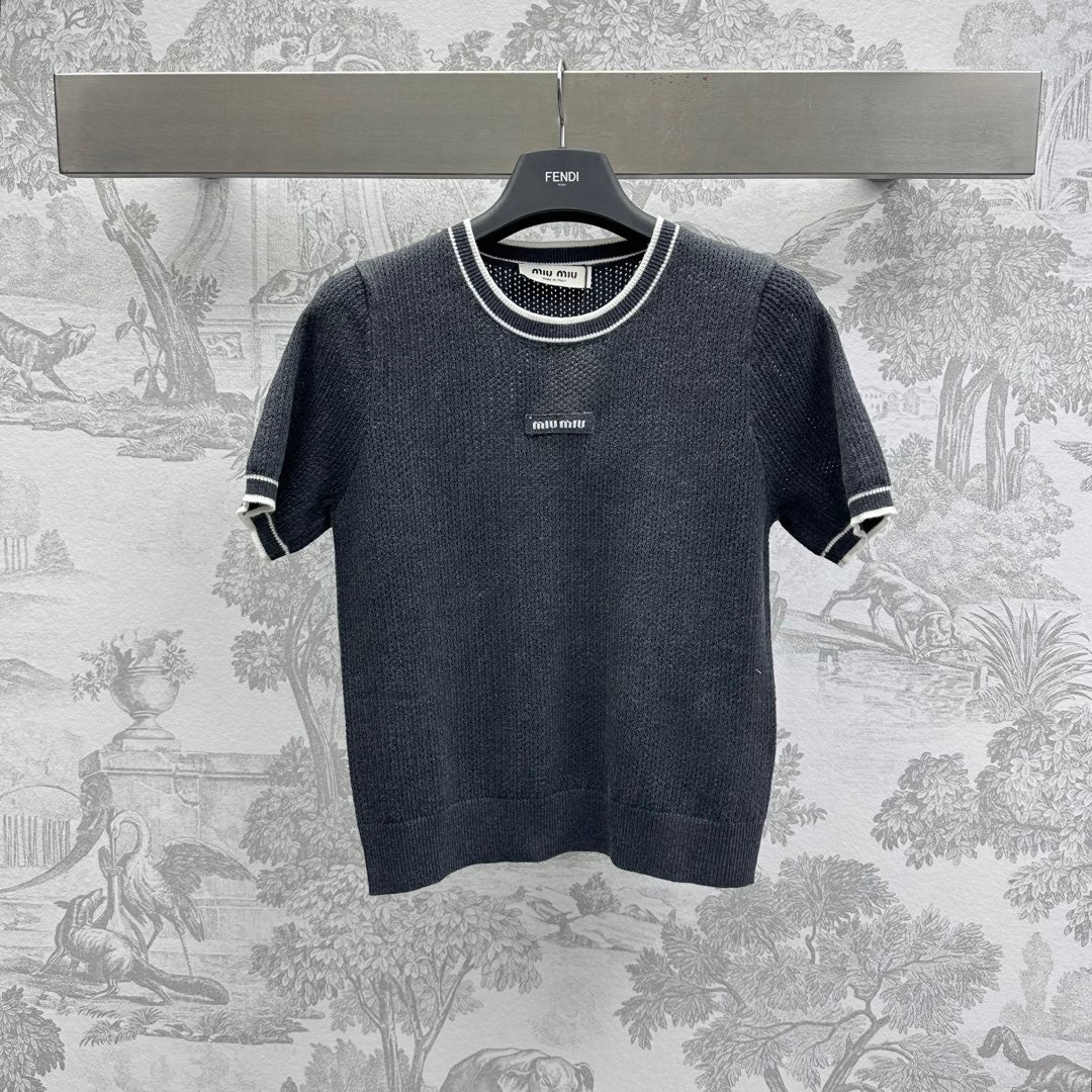 Miu 25 T-Shirt Black Wool  232002