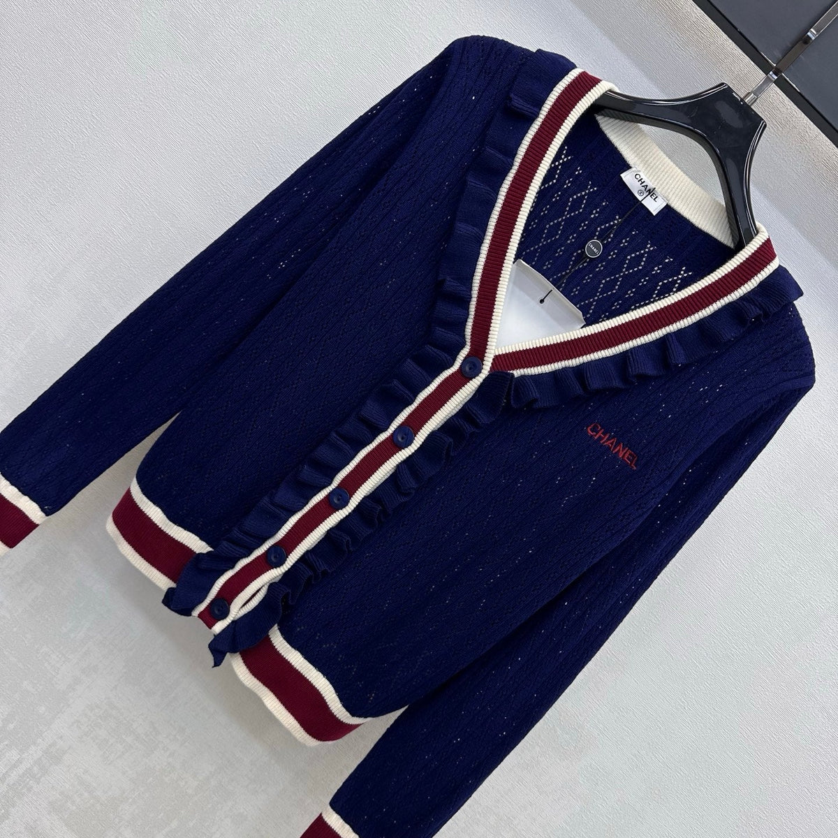 Chanel 2026 Knit Cardigan With Ruffled Trim Wool 426455