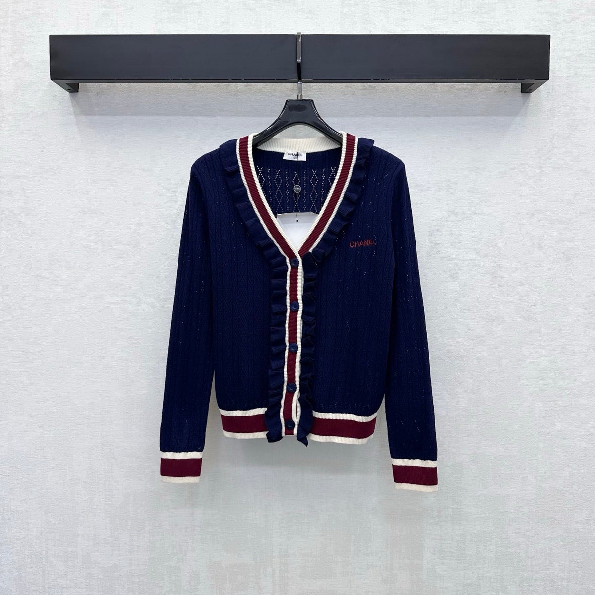 Chanel 2026 Knit Cardigan With Ruffled Trim Wool 426455