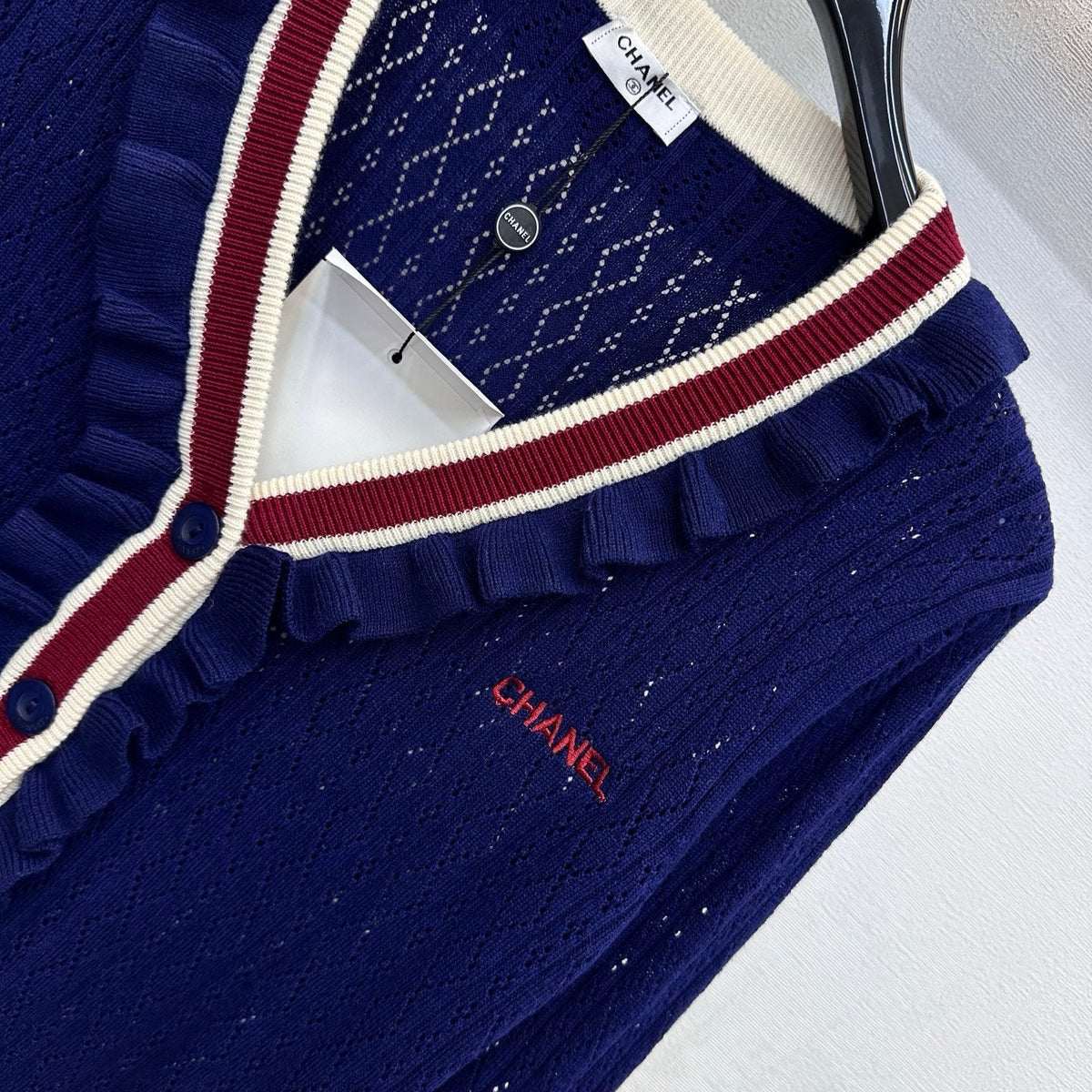 Chanel 2026 Knit Cardigan With Ruffled Trim Wool 426455