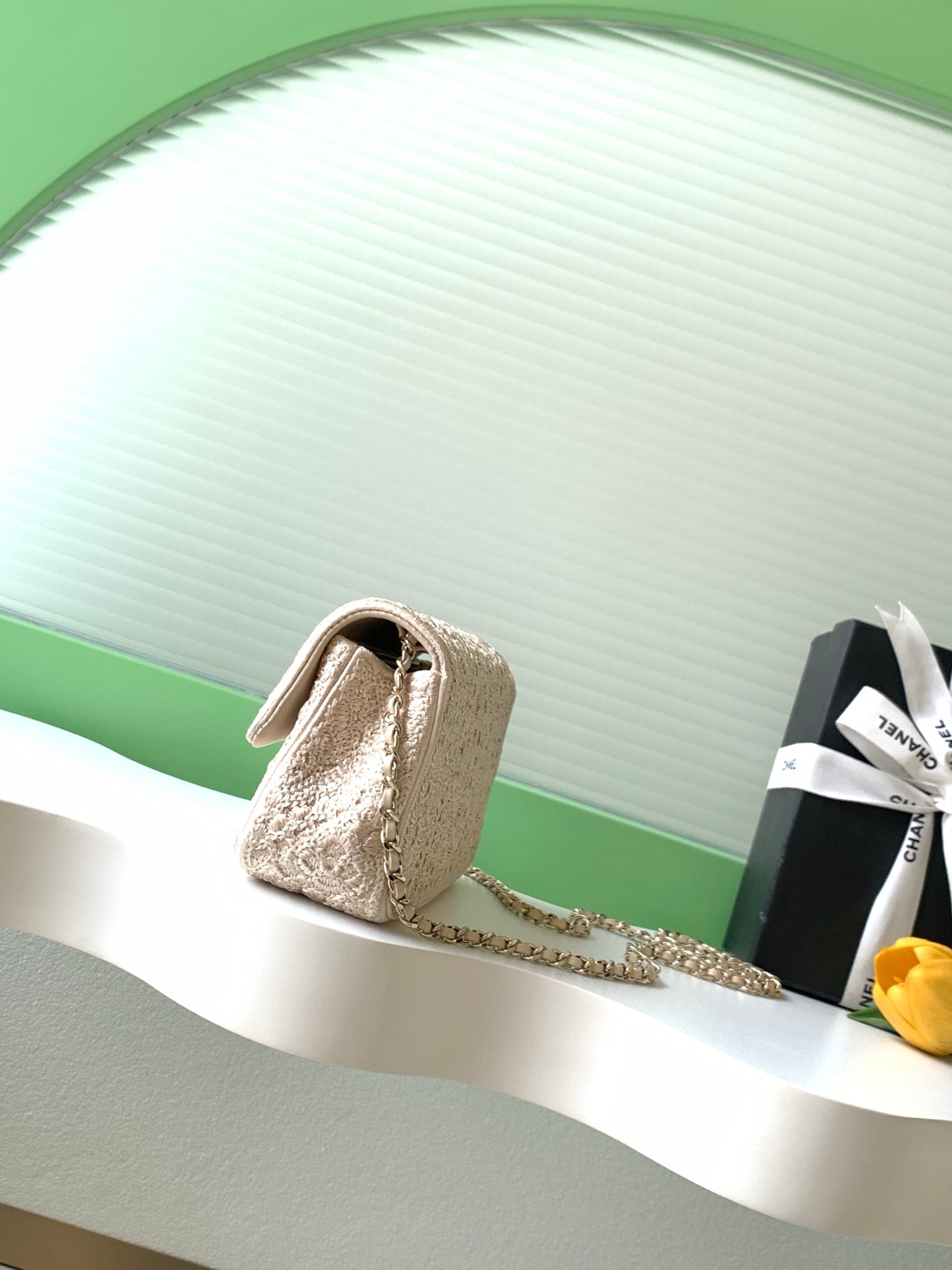 Chanel 2026 Crochet Bag 21cm Wool Leather 292266