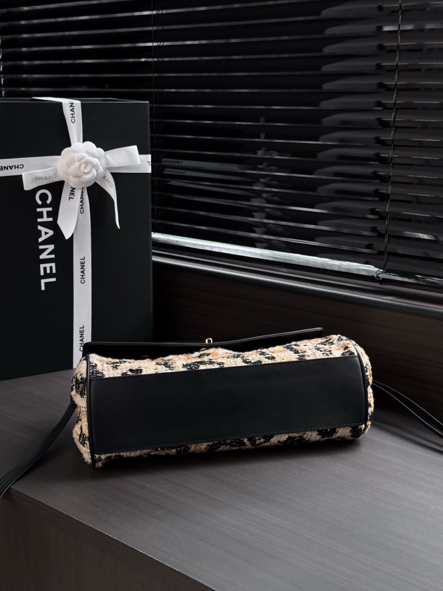 Chanel 2026 Leopard Print Baguette Bag Tweed Leather