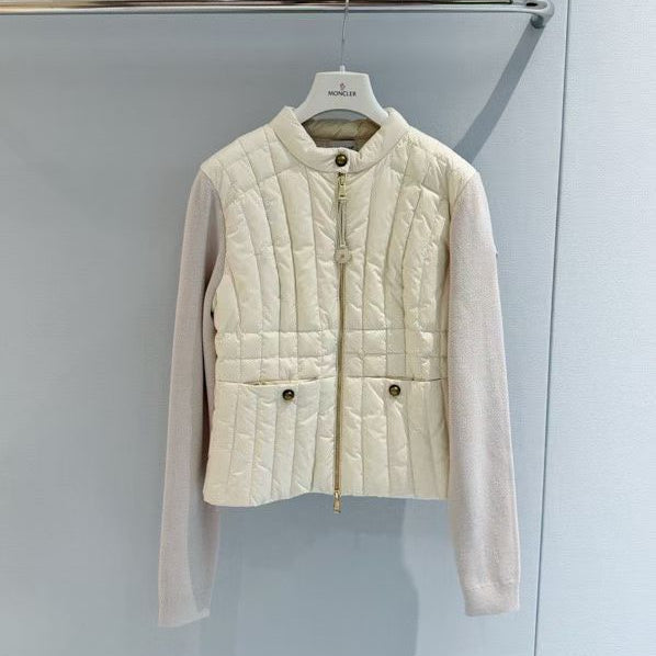 Moncler 2026 Long-Sleeved Knitwear Creamy White Down Polyester