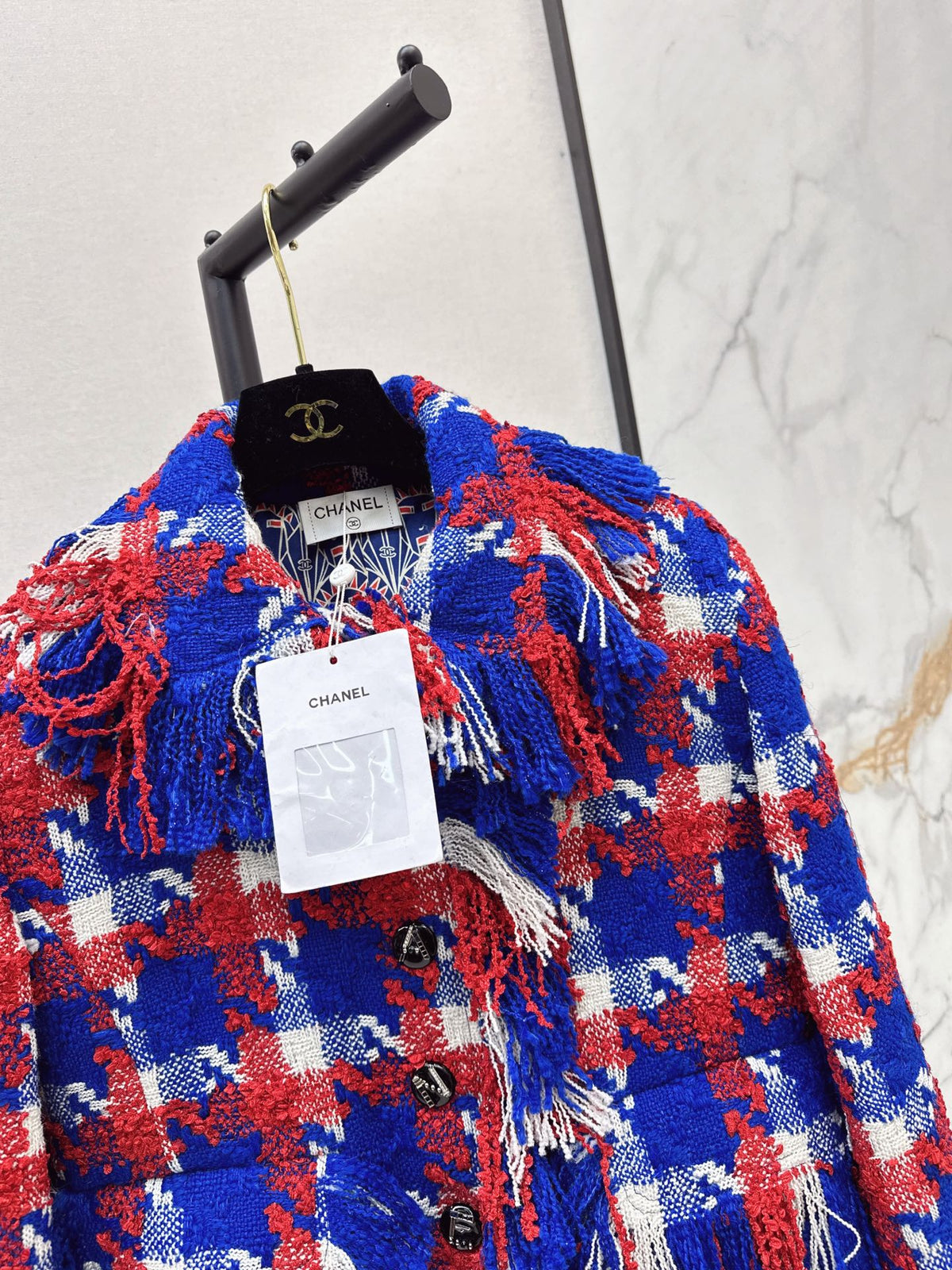 Chanel 2026 Jacket Red Blue Tweed