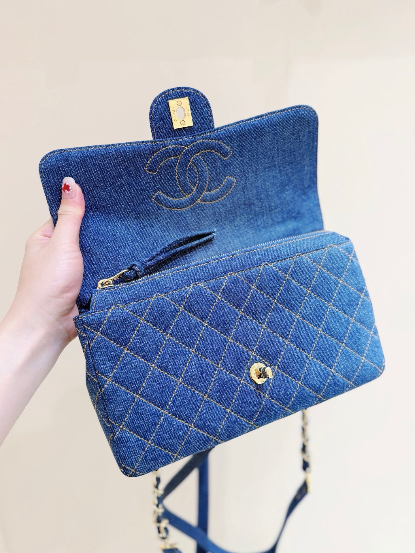 Chanel 2026 Backpack 26cm Blue Denim Leather 289705