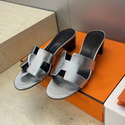 HM 26ss Oran Sandals 45 Black Sliver Calfskin 607229