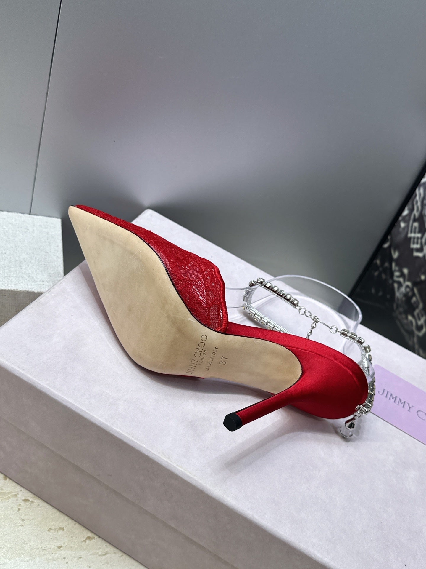 Jimmy Choo 2026 Saeda Crystal Lace Pumps 105mm Mesh 959927