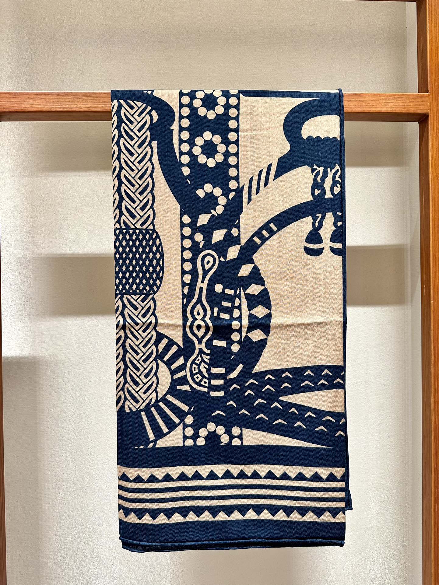 Fantaisie d'Etriers Scarf  140 CM Navy Blue Silk