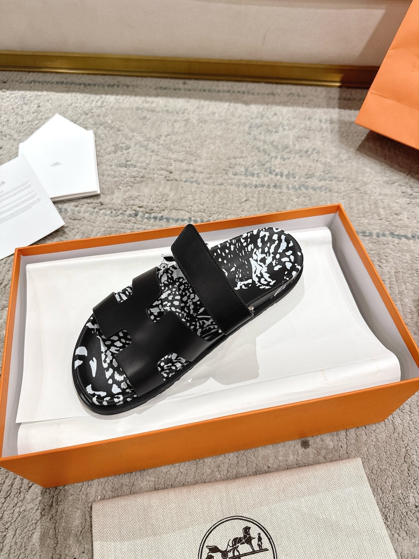 Hermes 2026 Chypre Sandal With Leopard Print 842028