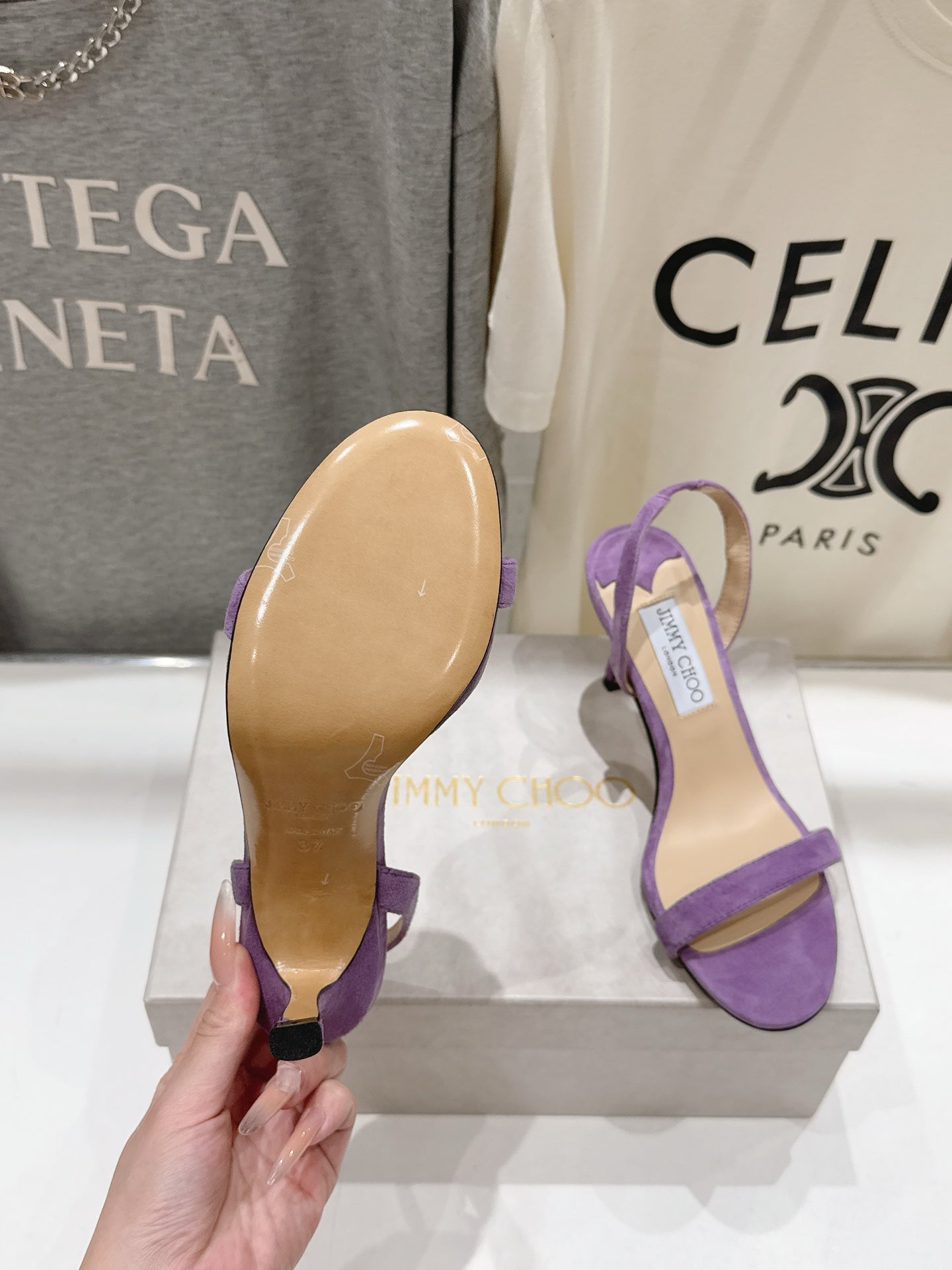 Jimmy Choo 2026 Jenn Sandals 85mm Suede Sheepskin 946209