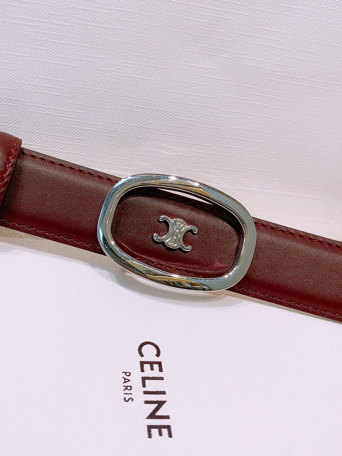 Celine 2026 Triomphe Classic Reversible Belt 25mm Leather 191084