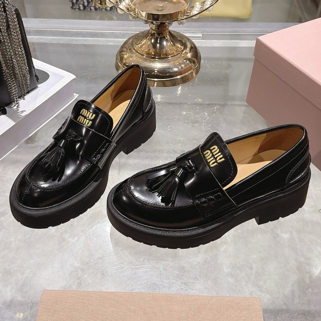 Miumiu 2026 Smooth Loafers Cowhide 951434