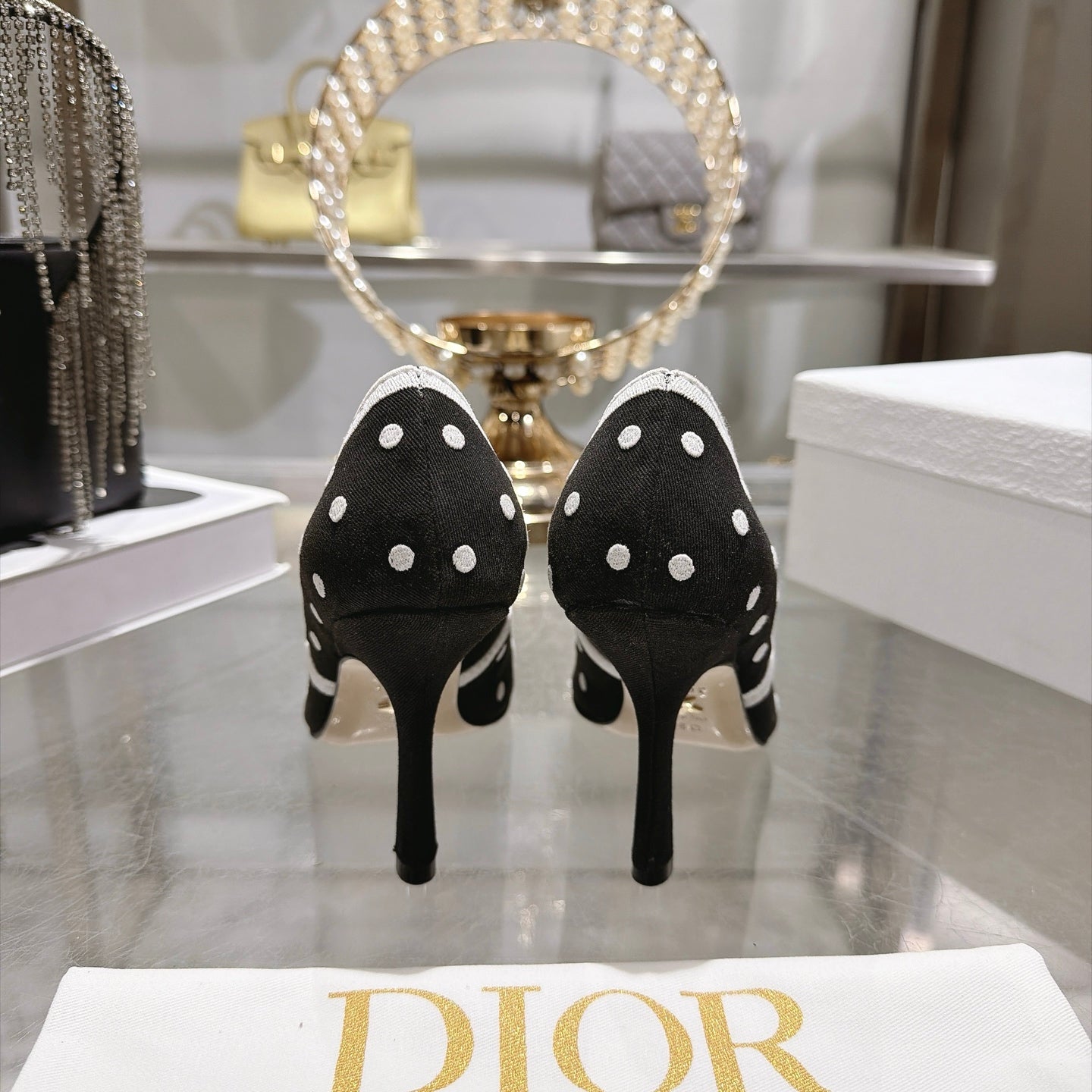 Dior 2026 Embroidered Romance Pumps 85mm Cotton 951396