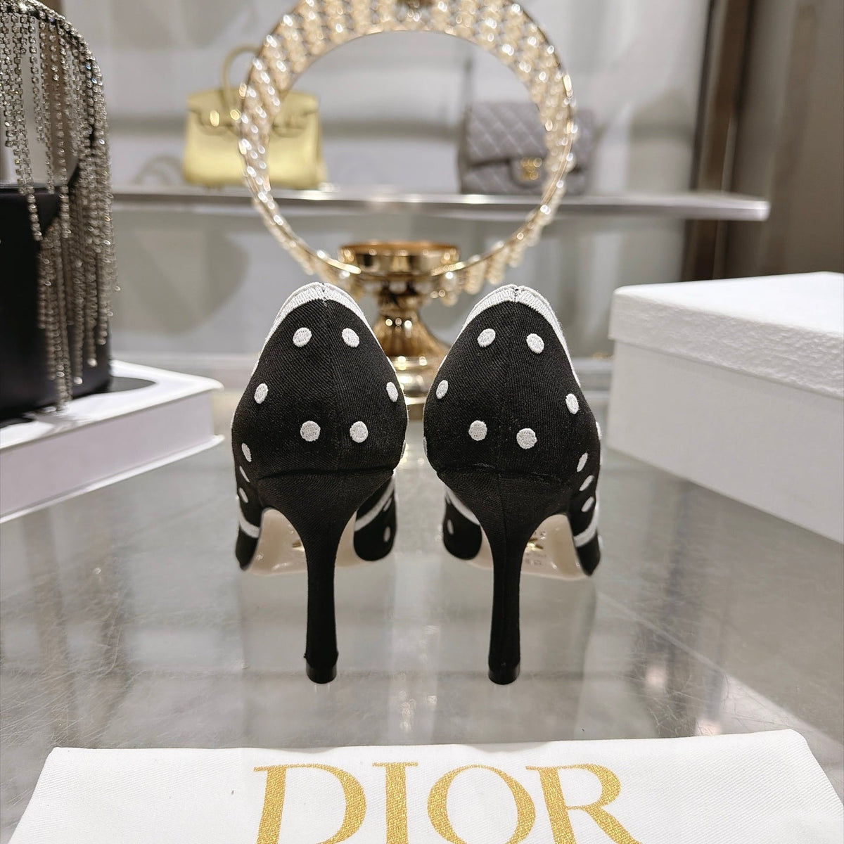 Dior 2026 Embroidered Romance Pumps 85mm Cotton 951396