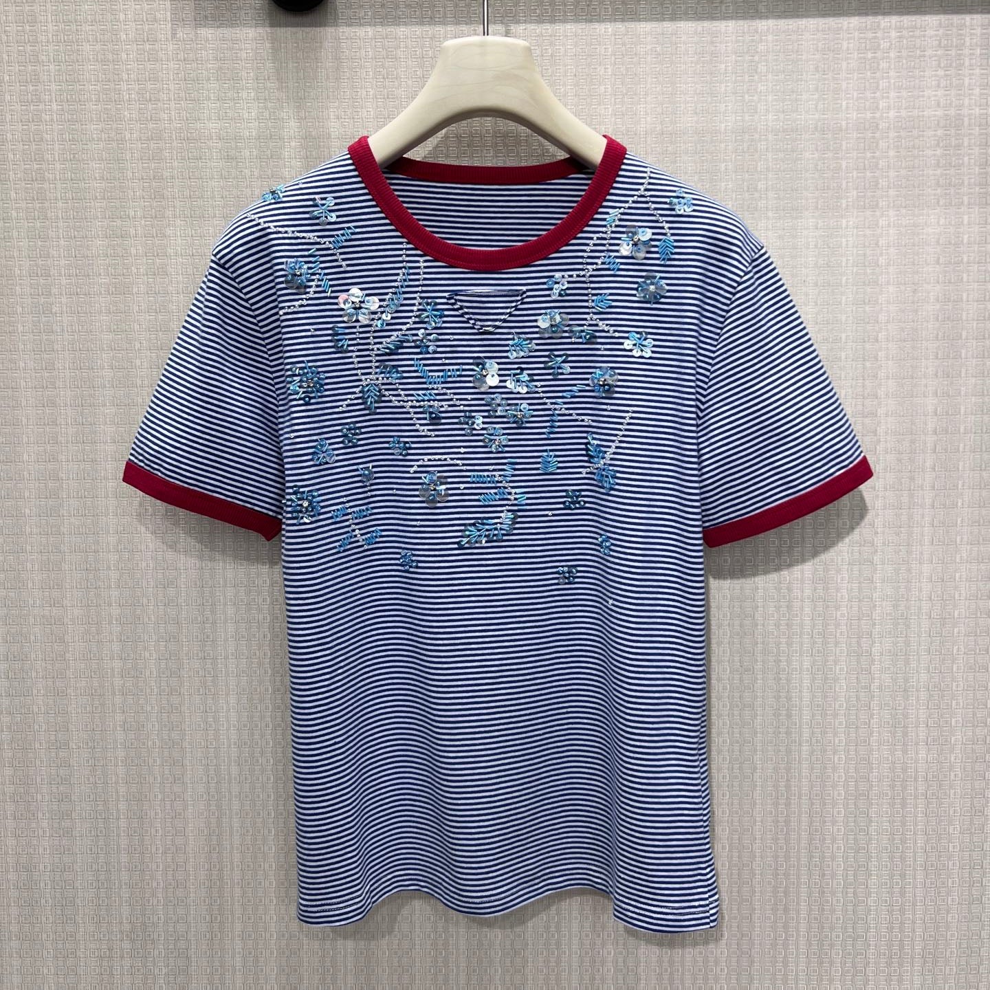 Prada 2026 Shirt Blue Red Cotton 399203
