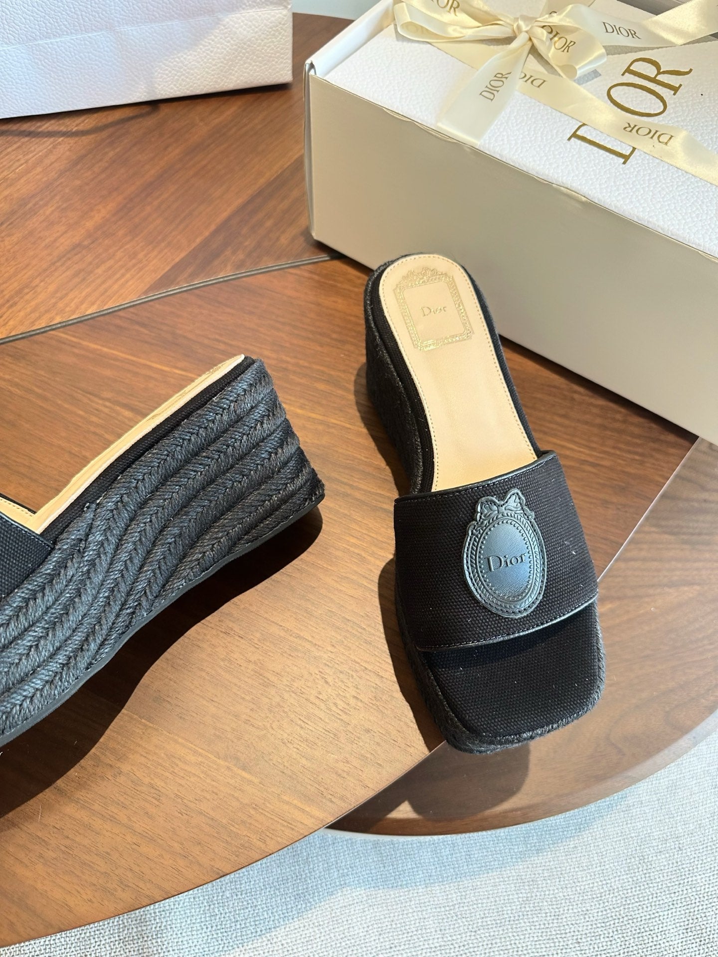 Dior 2026 Medaillon Wedge Slide 95mm Denim 976902