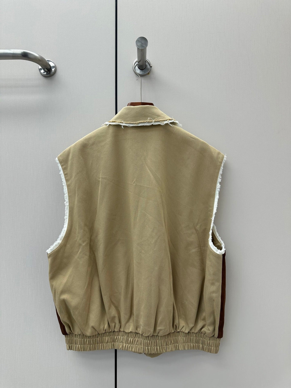 Miumiu 2026 Vest Brown Beige Suede Fabric 420984
