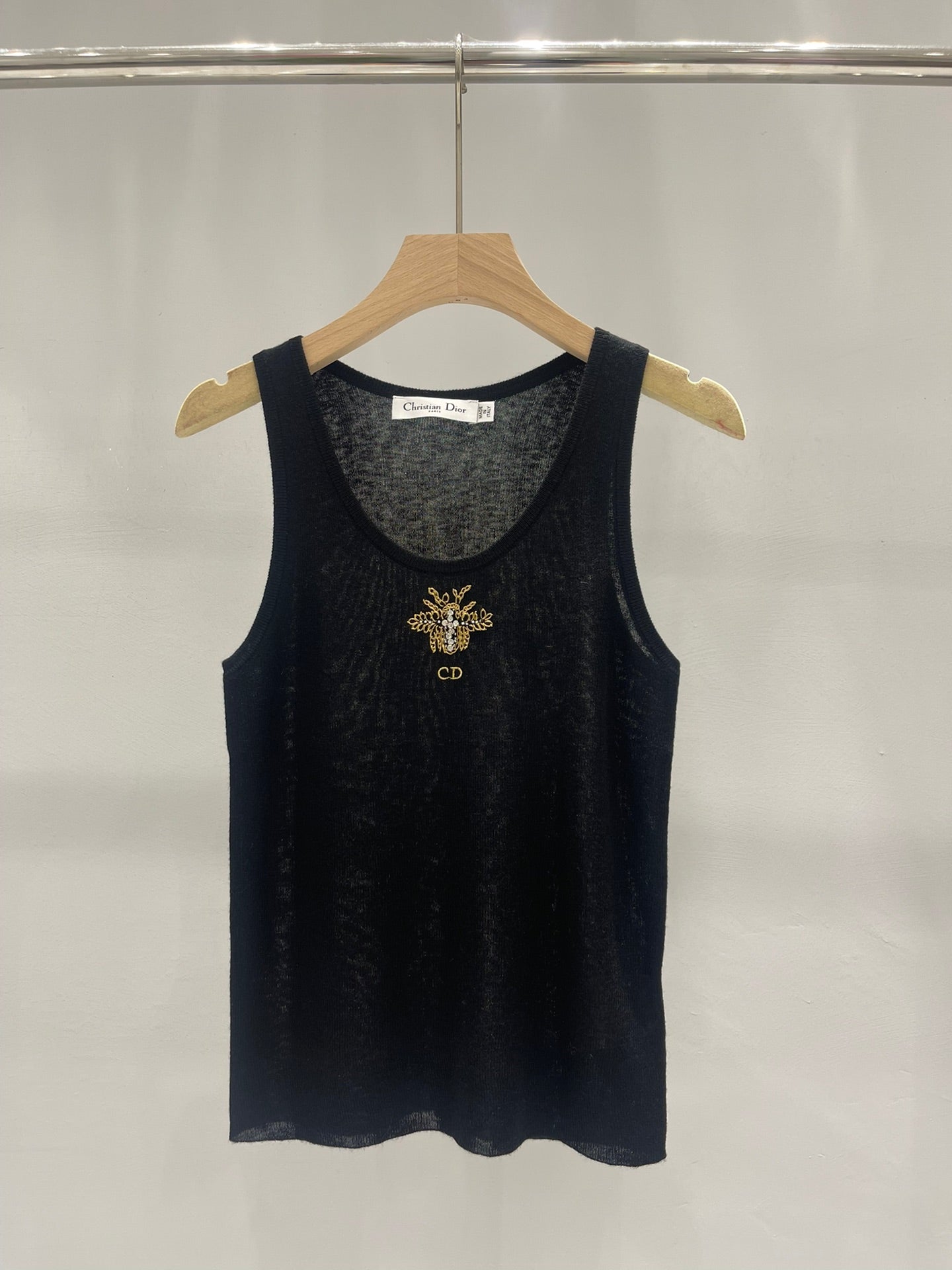 CD Embroidered Knitted Vest