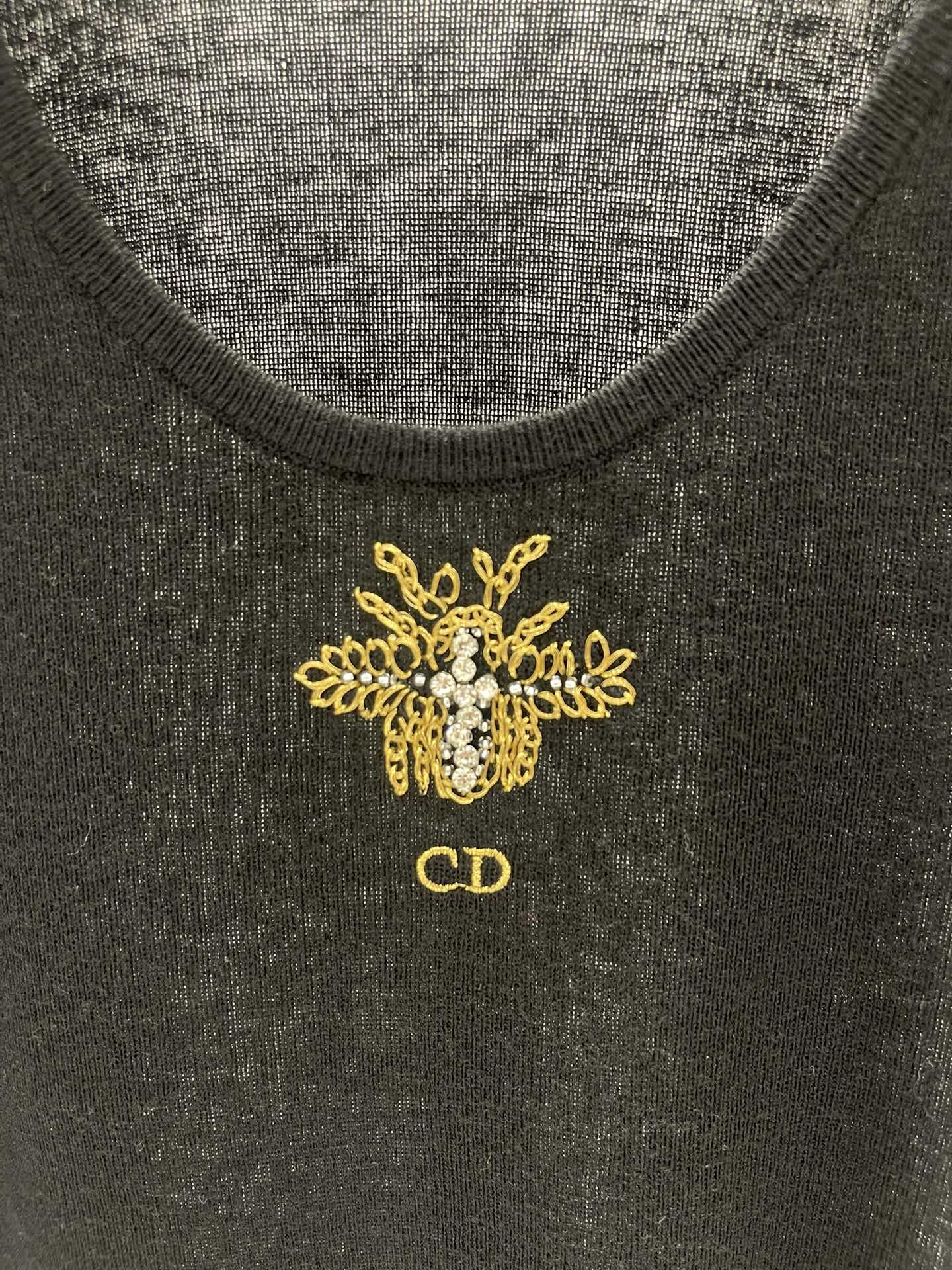 CD Embroidered Knitted Vest