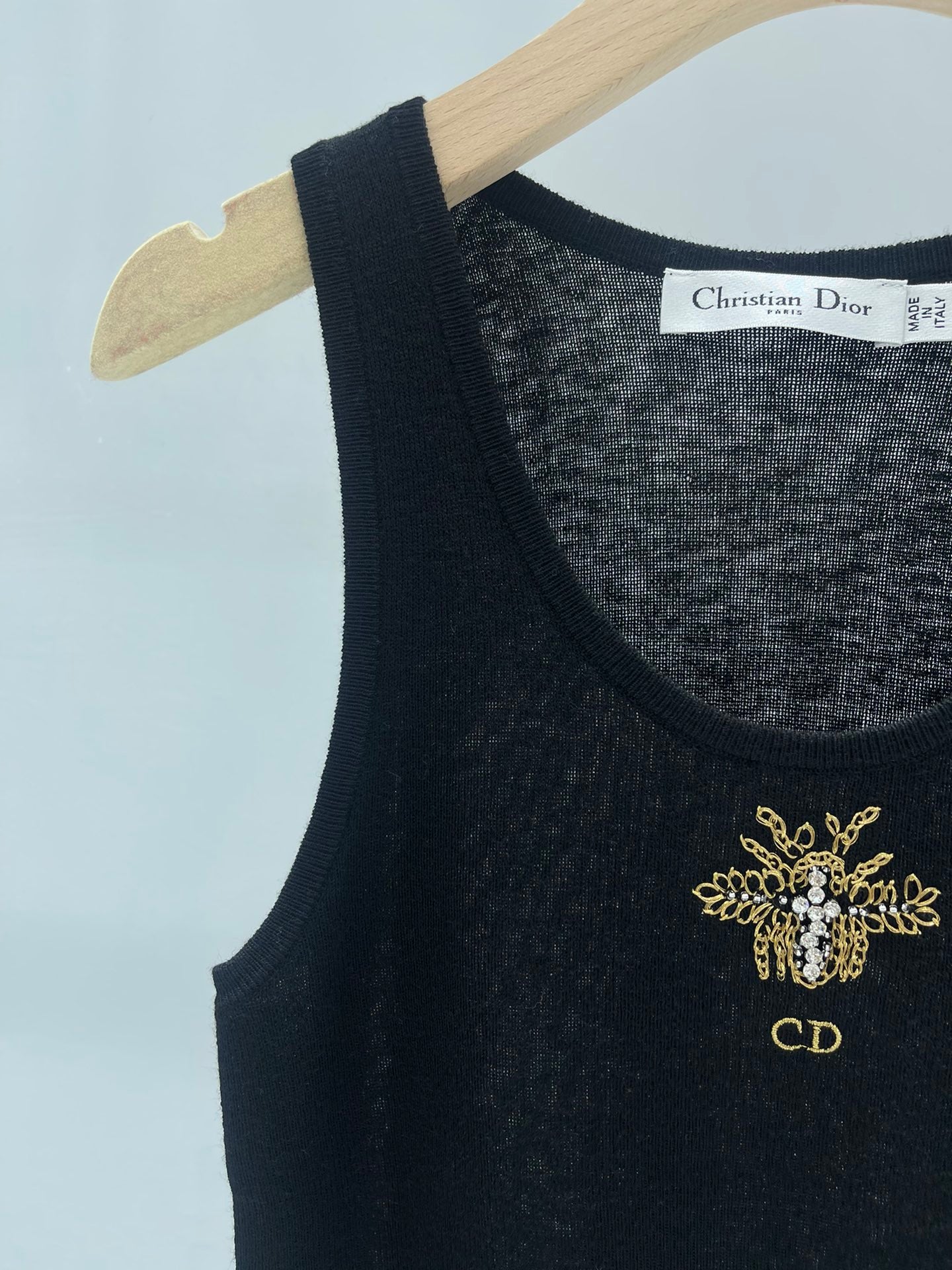 CD Embroidered Knitted Vest