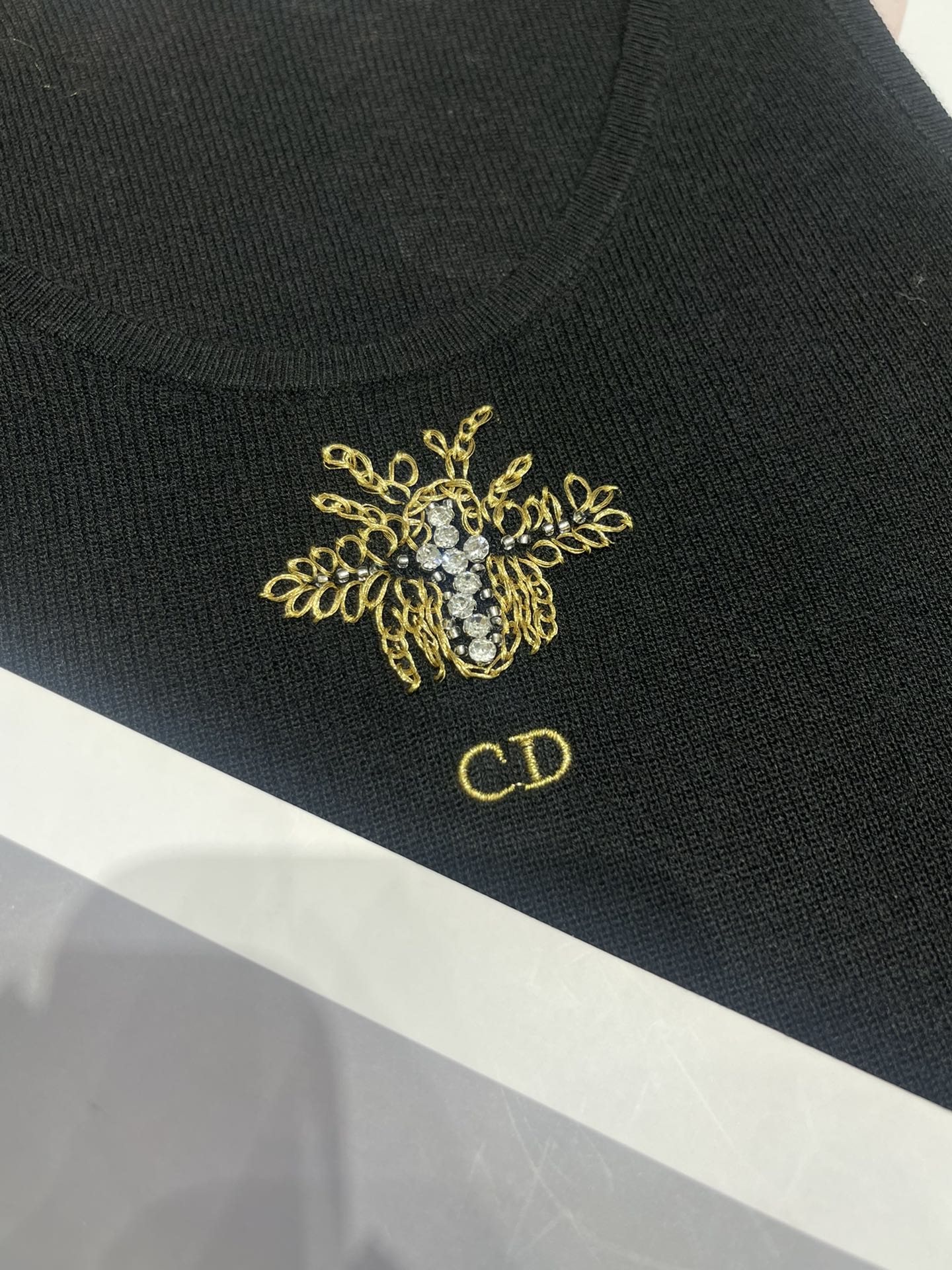 CD Embroidered Knitted Vest