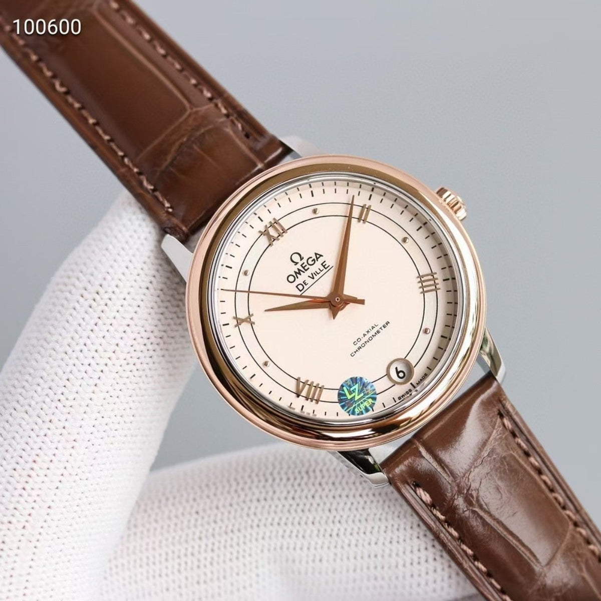 DE VILLE PRESTIGE 36MM ROSE GOLD CASE WHITE DIAL
