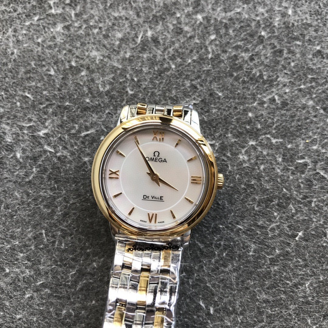 DEVILLE PRESTIGE 27MM QUARTZ GOLD STEEL MOP DIAL