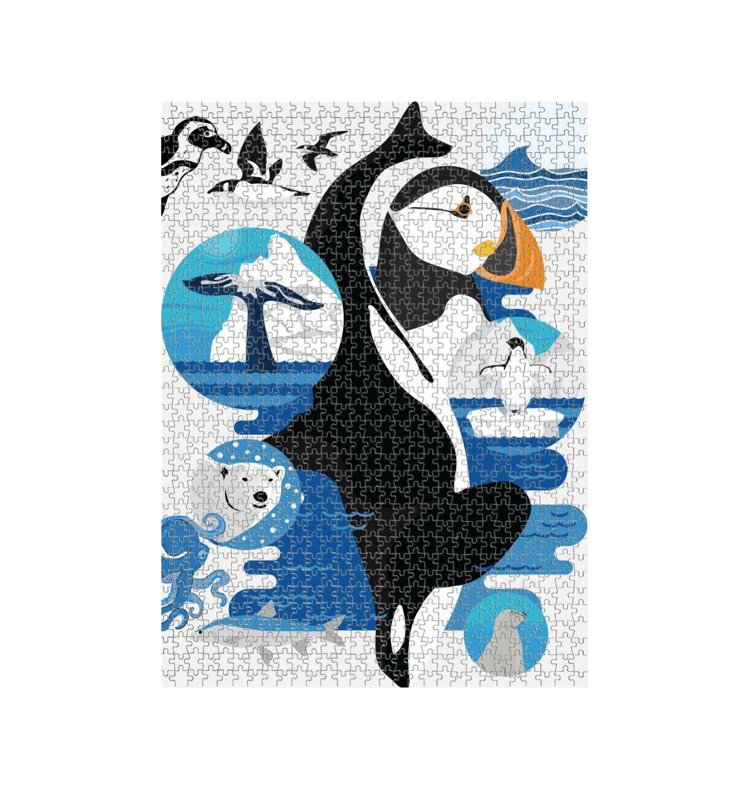 Raised by Waves Recycled Cardboard Jigsaw Puzzle - 1000 Pieces - The Ultimate Sustainable and Fun Puzzle