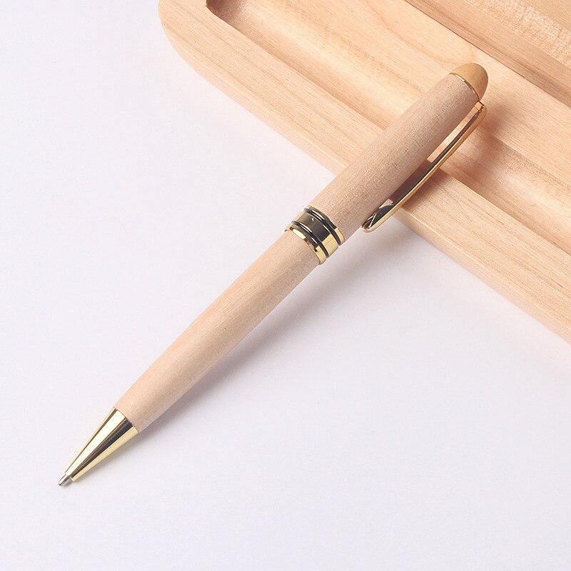 Maple Wood Ballpoint Pen With Bamboo Case - Earth Thanks - Maple Wood Ballpoint Pen With Bamboo Case - natural, vegan, eco-friendly, organic, sustainable, anti-microbial, antibacterial, antimicrobial, bamboo, box, case, compostable, container, disposable, gift, holder, maple wood, non toxic, office, pen, pencil case, pouch, recyclable, recycle, recycle friendly, reusable, stationery, sterile, unisex, vegan friendly, wood, wooden, writing