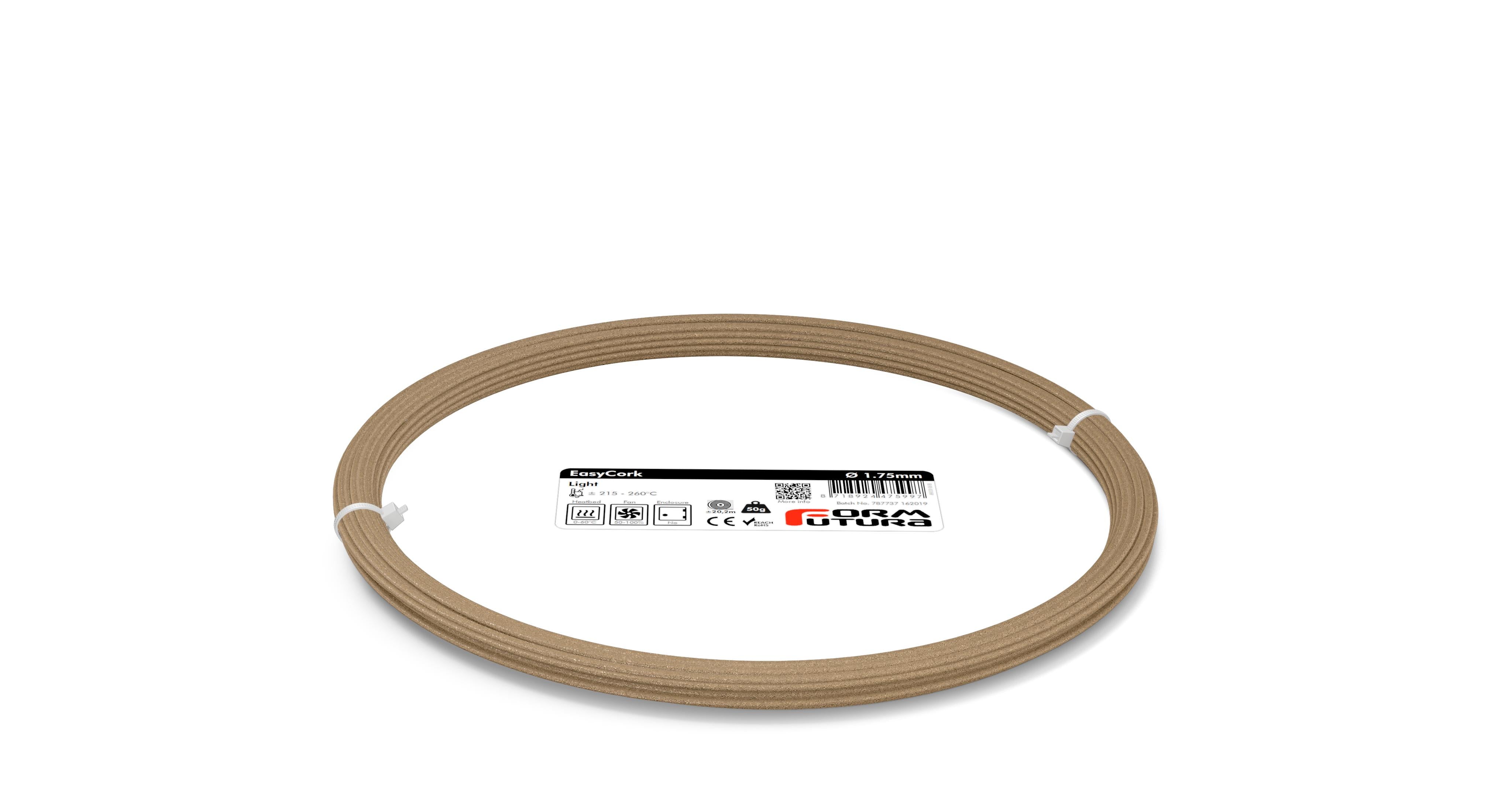 PLA-based 3D Printer Filament with 30% Cork Particles