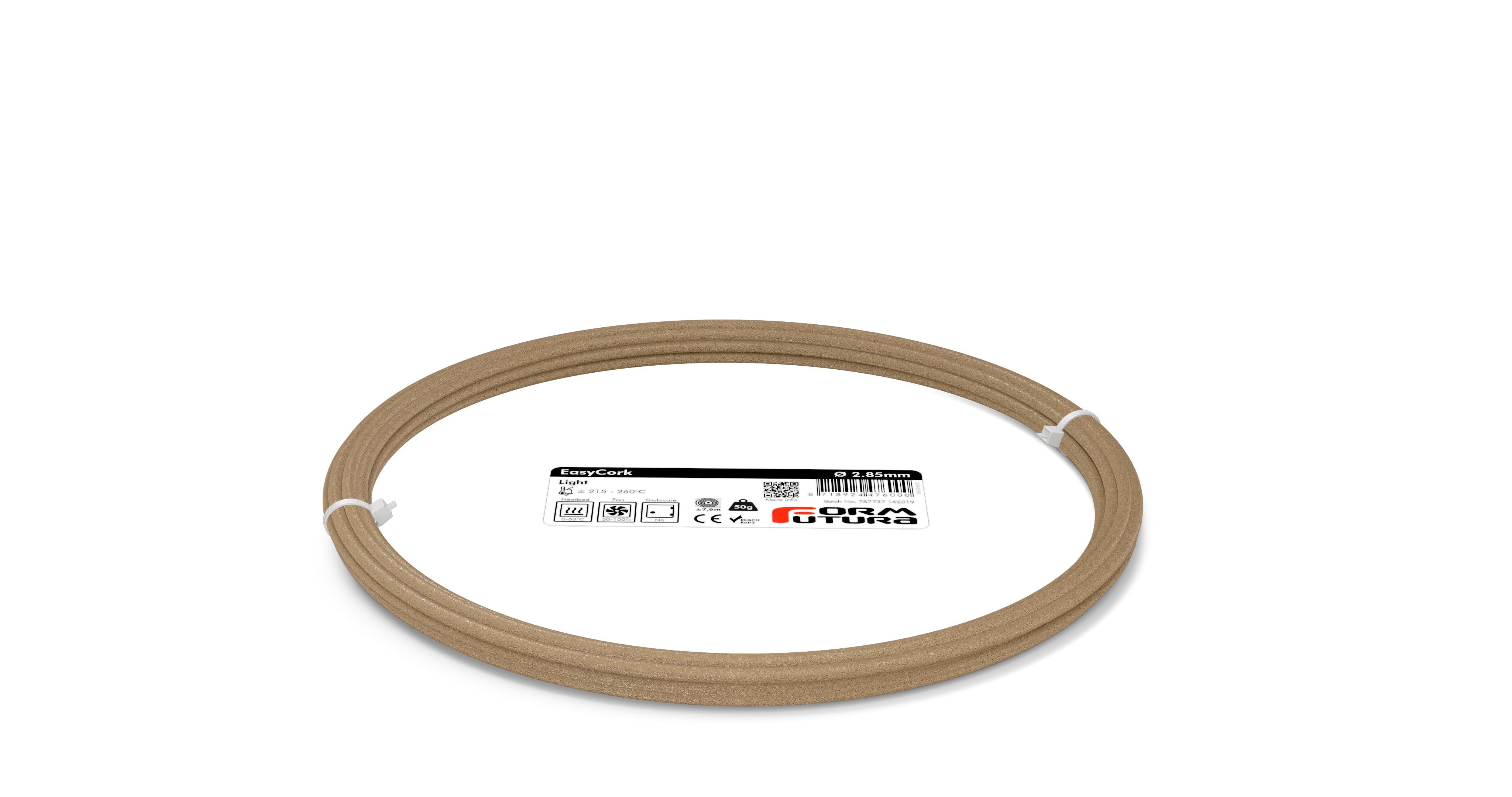 PLA-based 3D Printer Filament with 30% Cork Particles