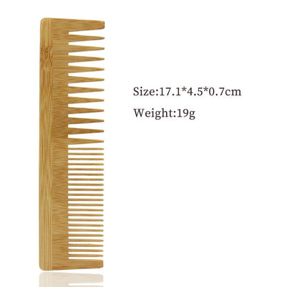 Bamboo Wood Wide Tooth Hair Comb - Earth Thanks - Bamboo Wood Wide Tooth Hair Comb - natural, vegan, eco-friendly, organic, sustainable, bamboo, biodegradable, natural, non-toxic, plastic-free, vegan, wood, wooden