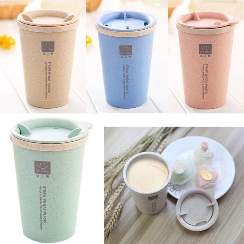 Biodegradable Wheat Straw Coffee Cup with Lid - 280ml